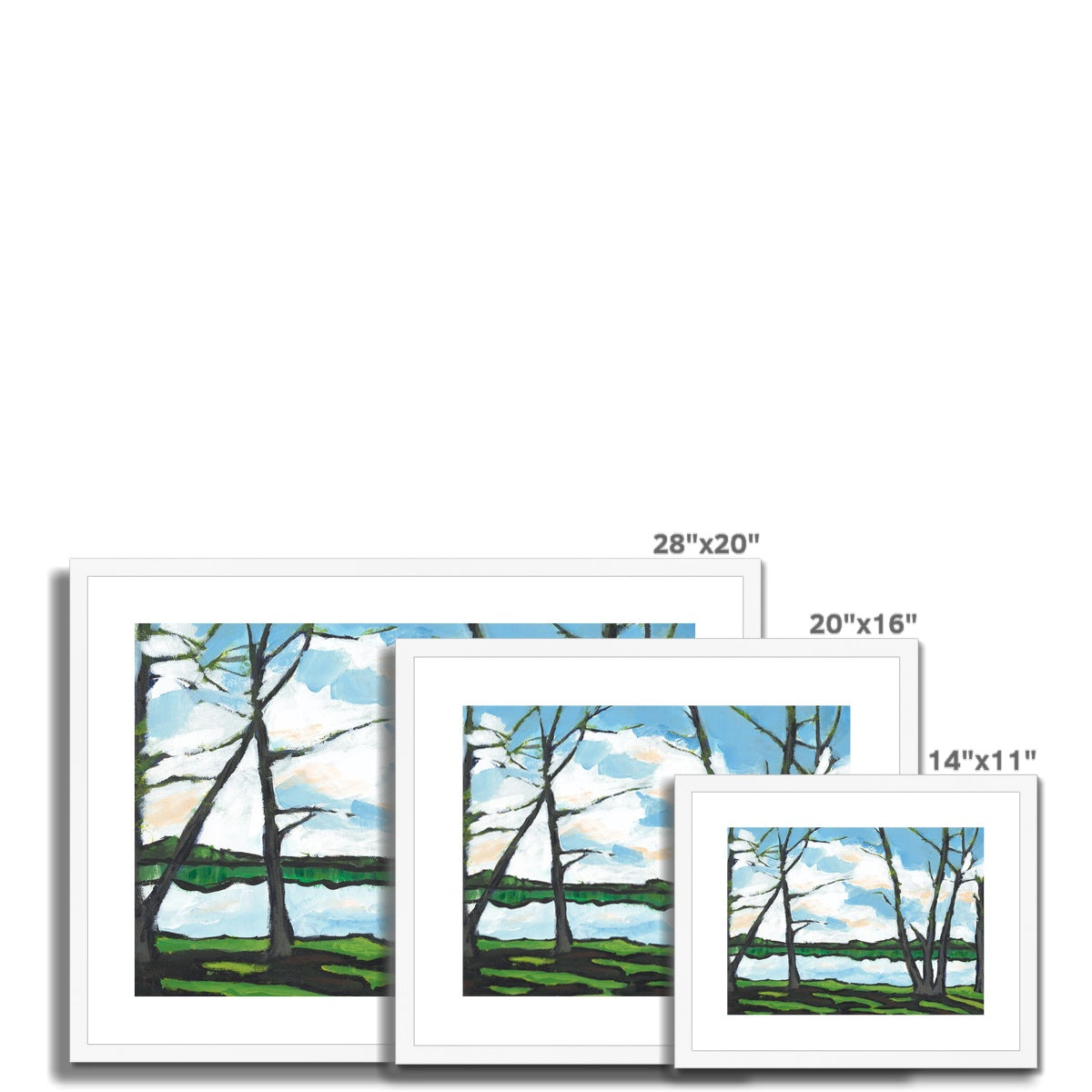 Framed Fine Art Print, White Mat - 10x8 14x11 20x16 28x20 inches | Lakeshore, FPH-1101-1109