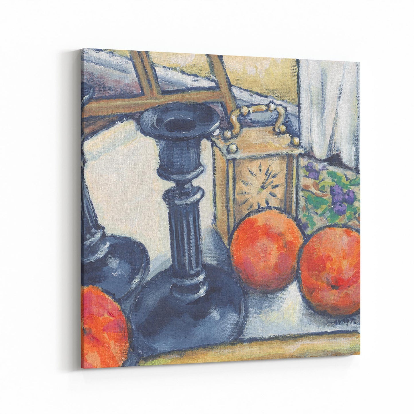 Slim Canvas Fine Art Print - Candlestics Still Life - 6x6 inches