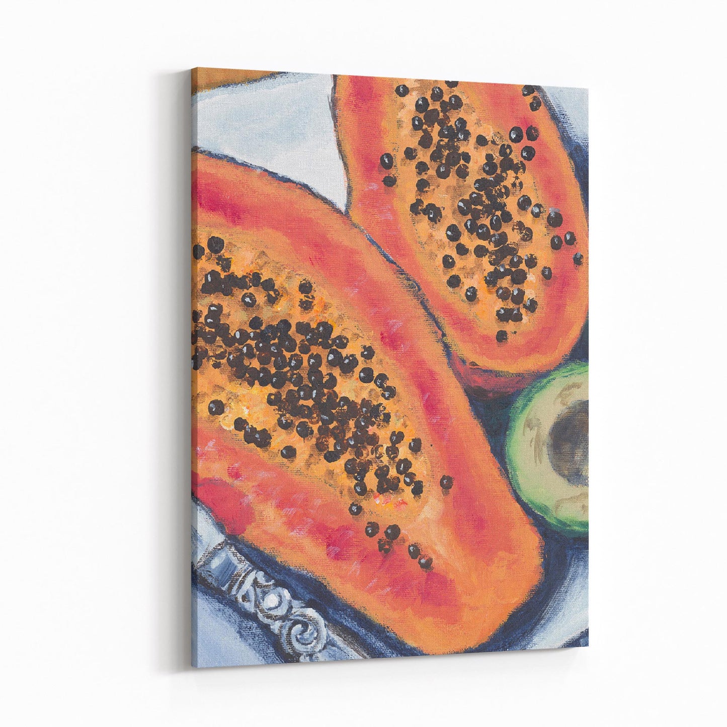 Papaya & Avocados 2 - 6"x8" Slim Canvas Fine Art Print