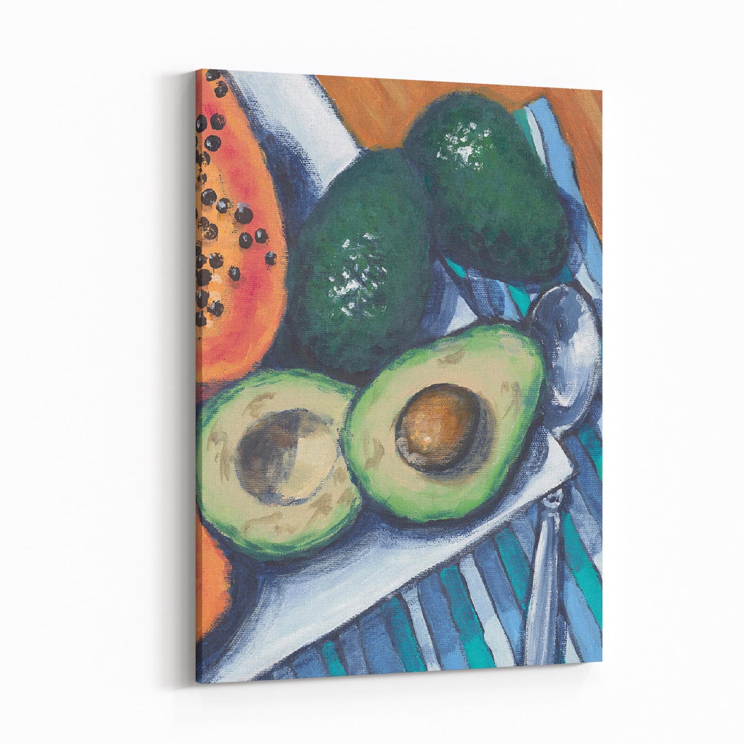 Papaya & Avocados 3 - 6"x8" Slim Canvas Fine Art Print