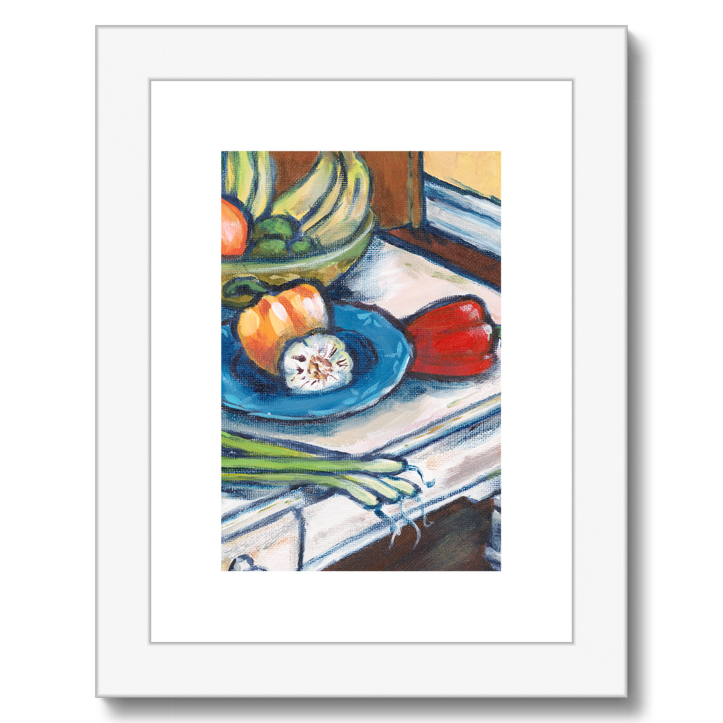 Framed Fine Art Print, White Mat - 6x8 inches | Still Life in Acrylic, FPV-1000-1101