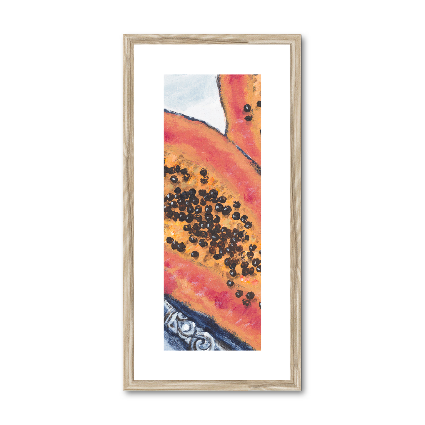 Framed Fine Art Print, White Mat - 12x24 inches | Papaya, FPT-1000-1105-001