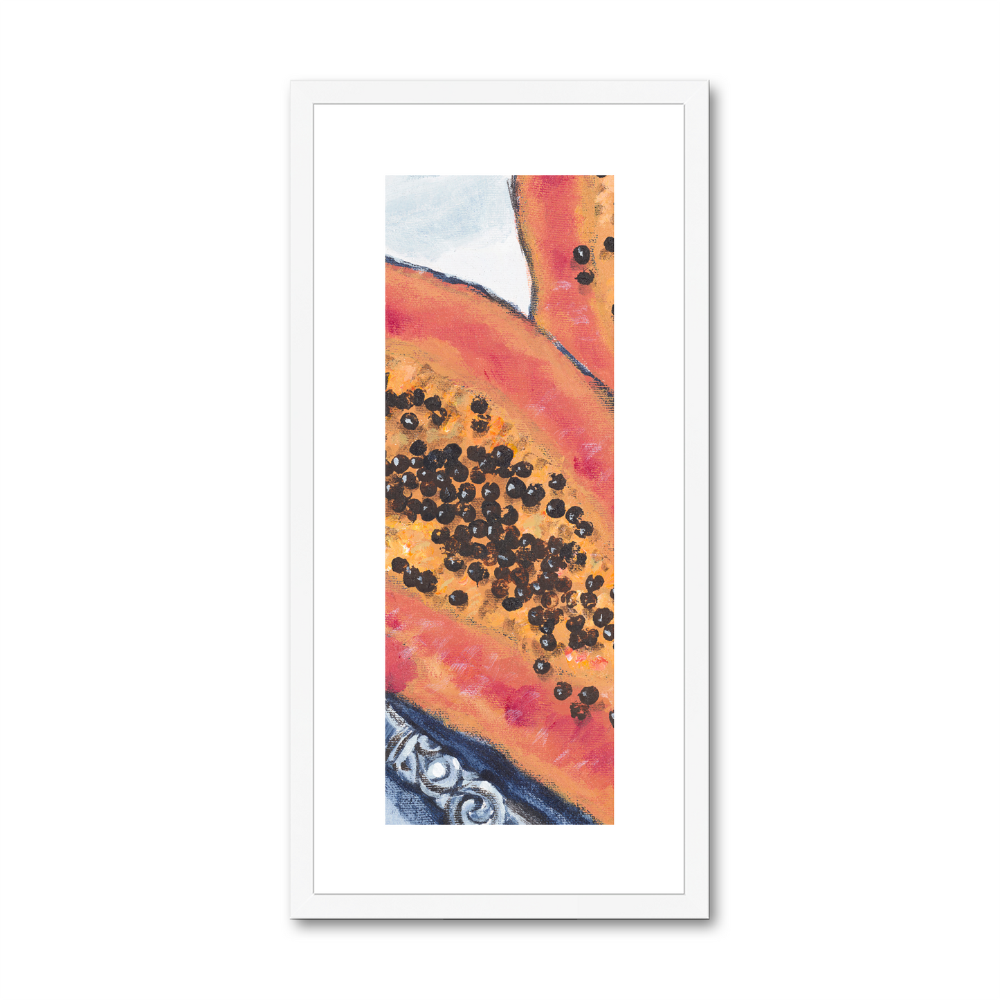 Framed Fine Art Print, White Mat - 12x24 inches | Papaya, FPT-1000-1105-001