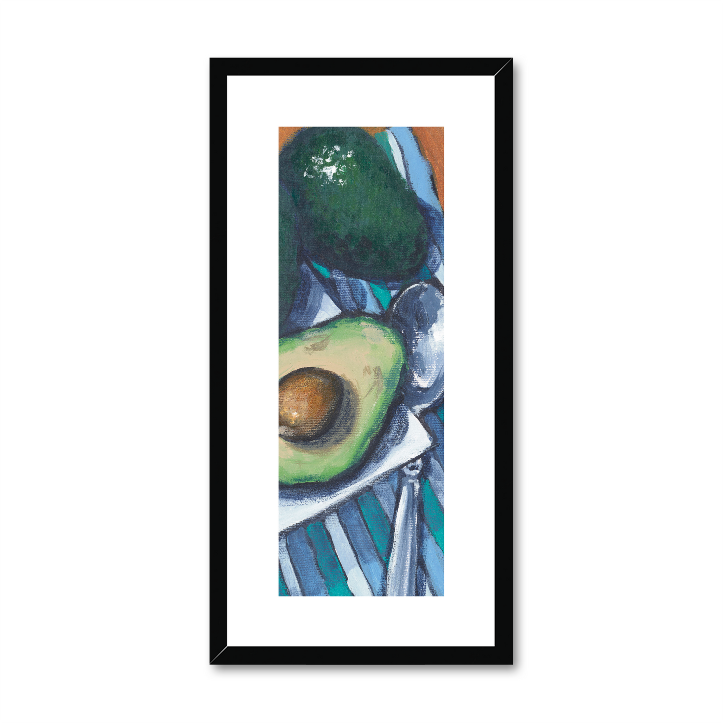 Framed Fine Art Print, White Mat - 12x24 inches | Avocados, FPT-1000-1105-003