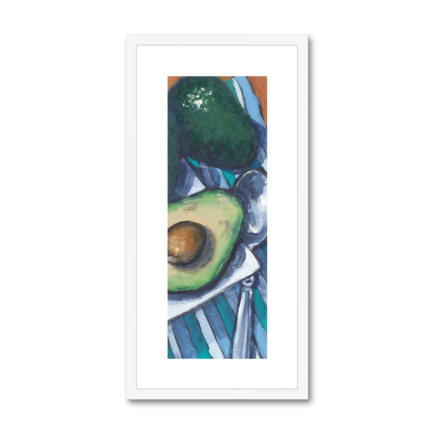 Framed Fine Art Print, White Mat - 12x24 inches | Avocados, FPT-1000-1105-003