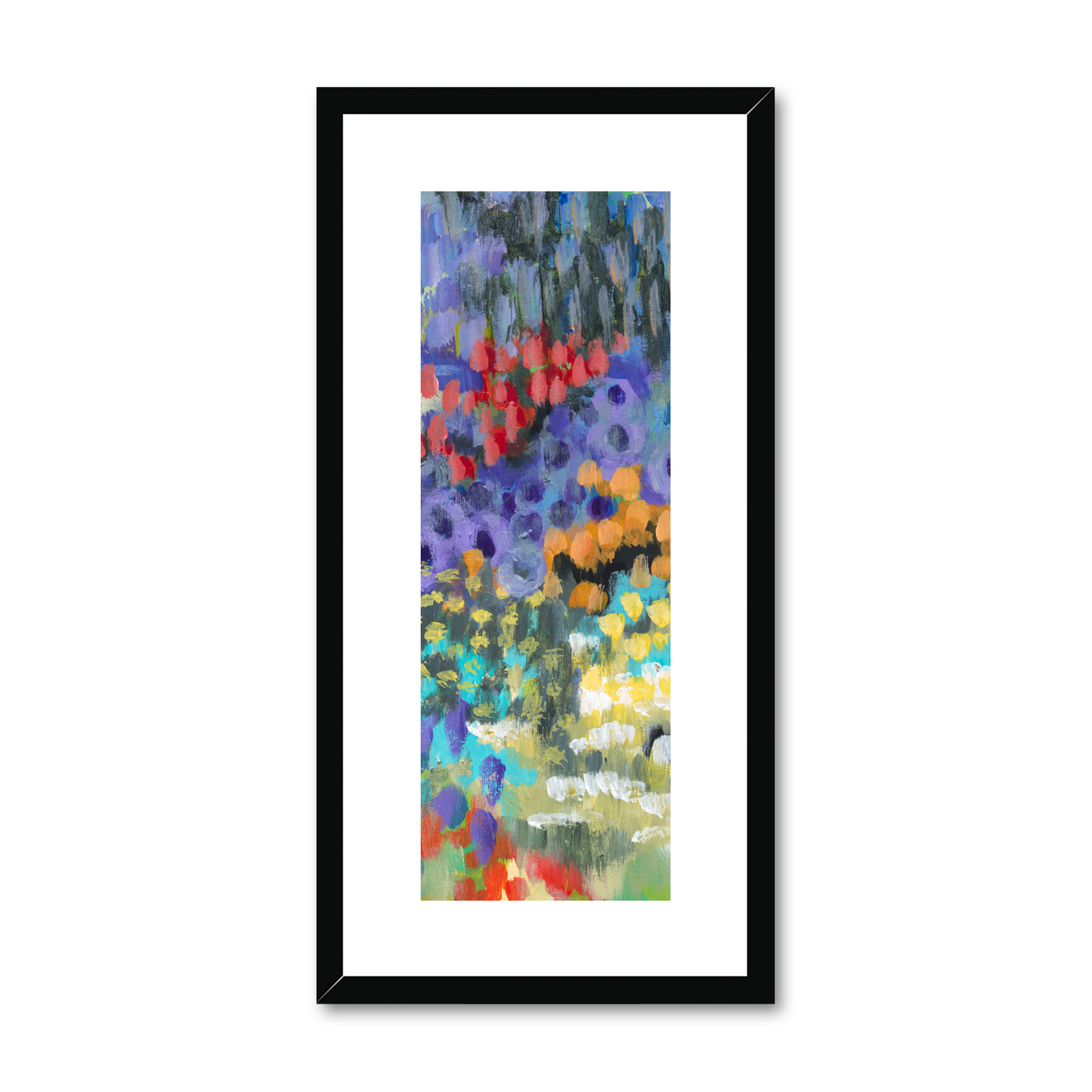Framed Fine Art Print, White Mat - 12x24 inches | Floral Garden, FPT-1000-1145-002