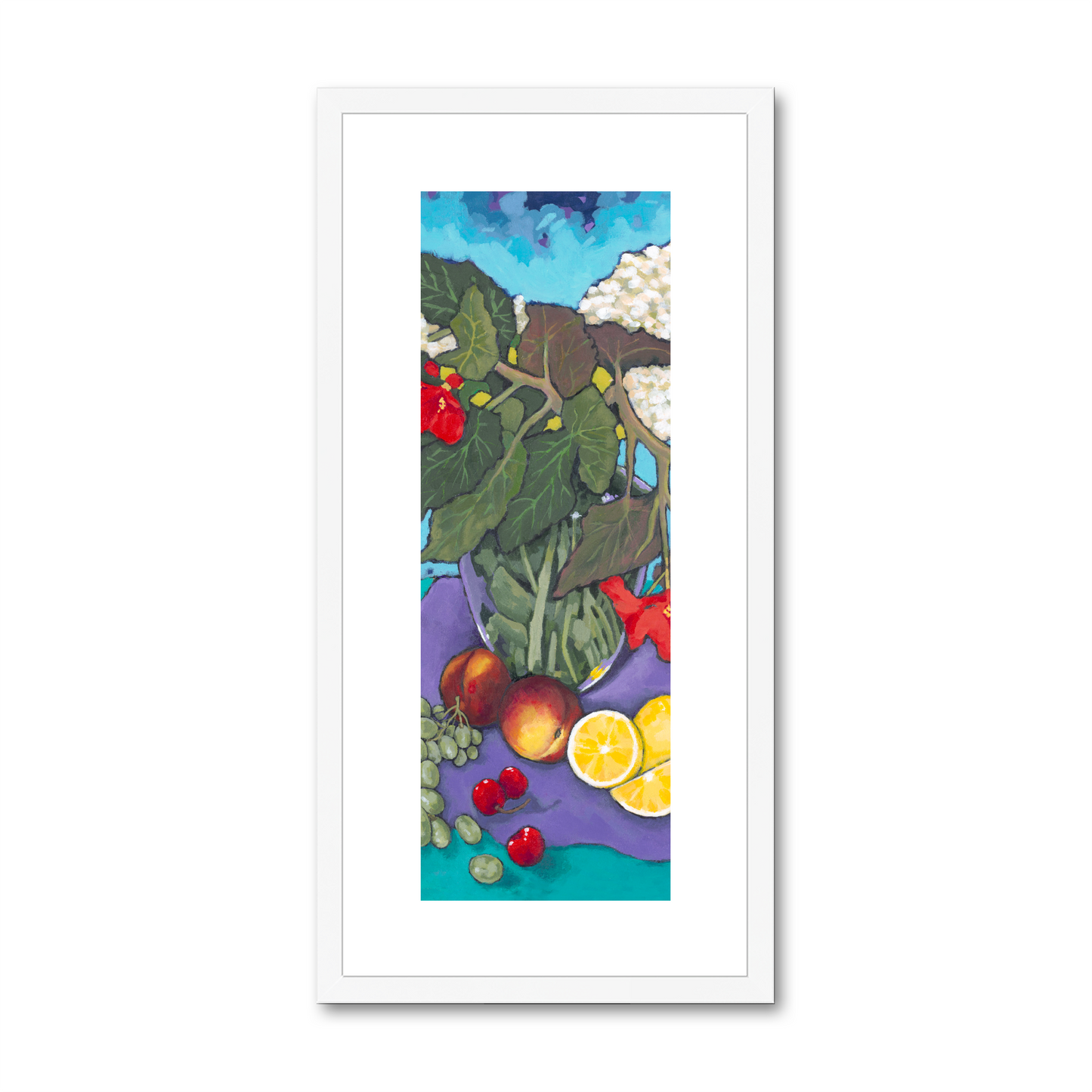 Framed Fine Art Print, White Mat - 16x32 inches | Fruit & Florals, FPT-1000-1146