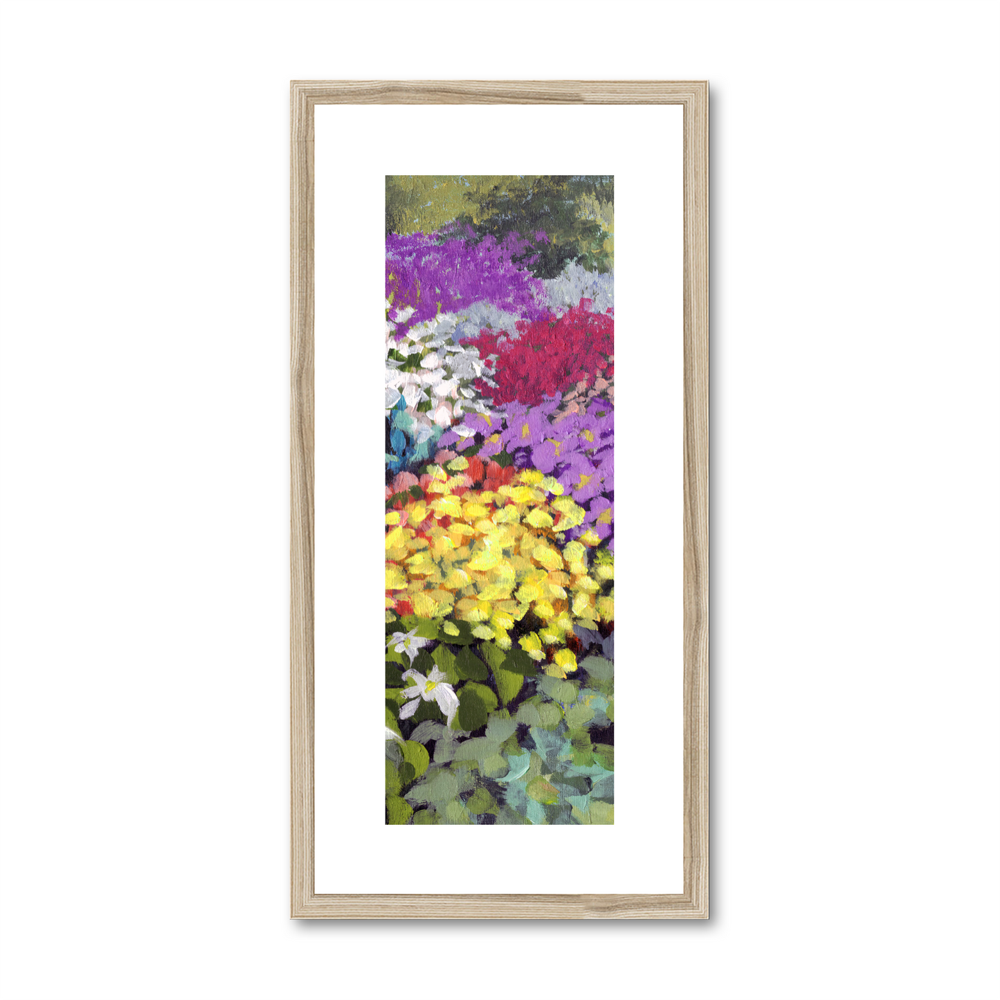 Framed Fine Art Print, White Mat - 12x24 inches | Floral Garden, FPT-1000-1147-002