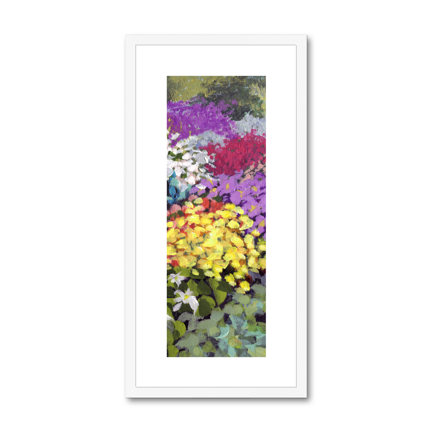 Framed Fine Art Print, White Mat - 12x24 inches | Floral Garden, FPT-1000-1147-002
