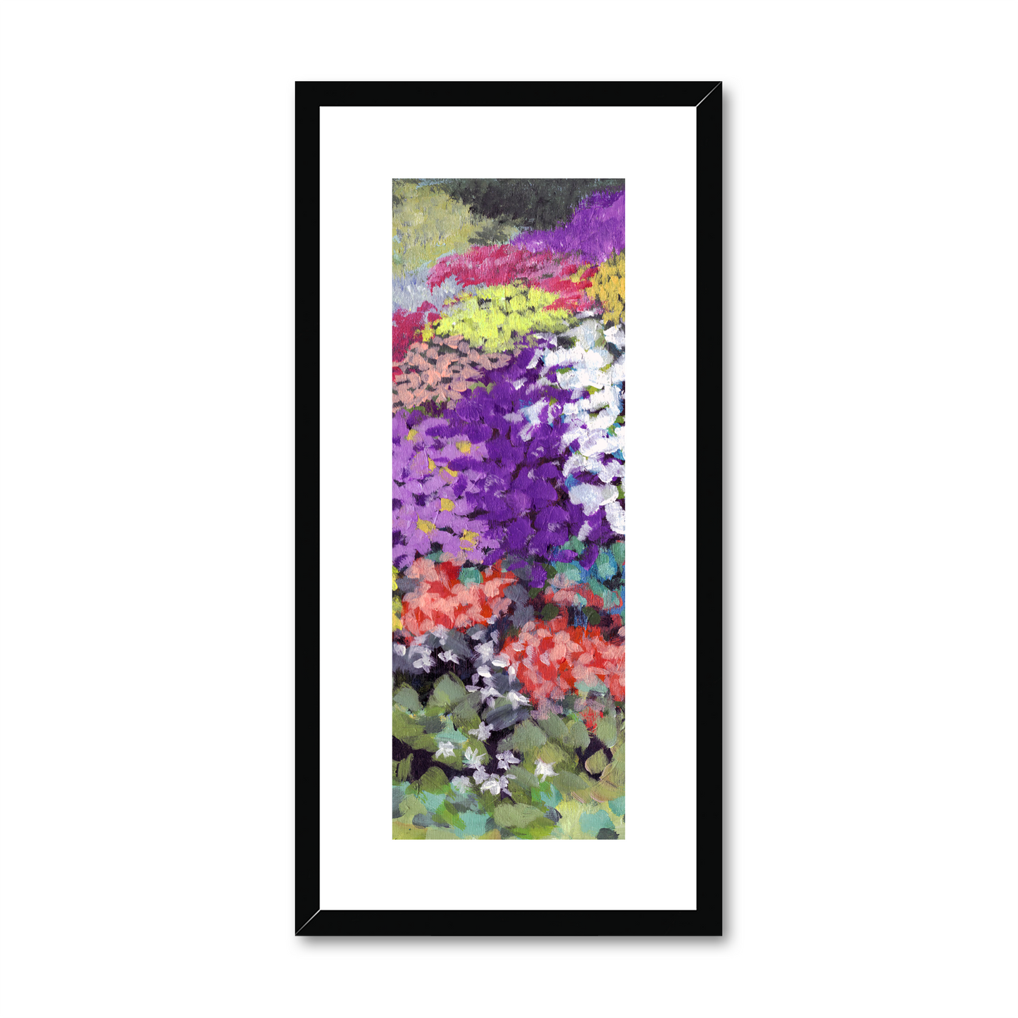 Framed Fine Art Print, White Mat - 12x24 inches | Floral Garden, FPT-1000-1147-003