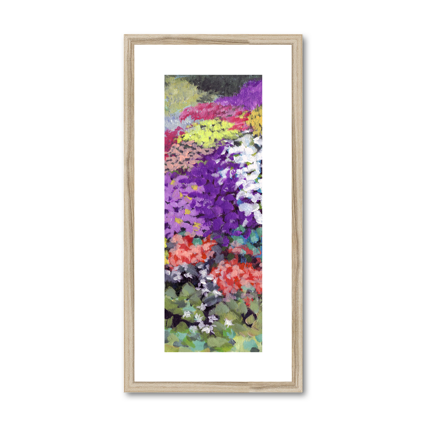 Framed Fine Art Print, White Mat - 12x24 inches | Floral Garden, FPT-1000-1147-003