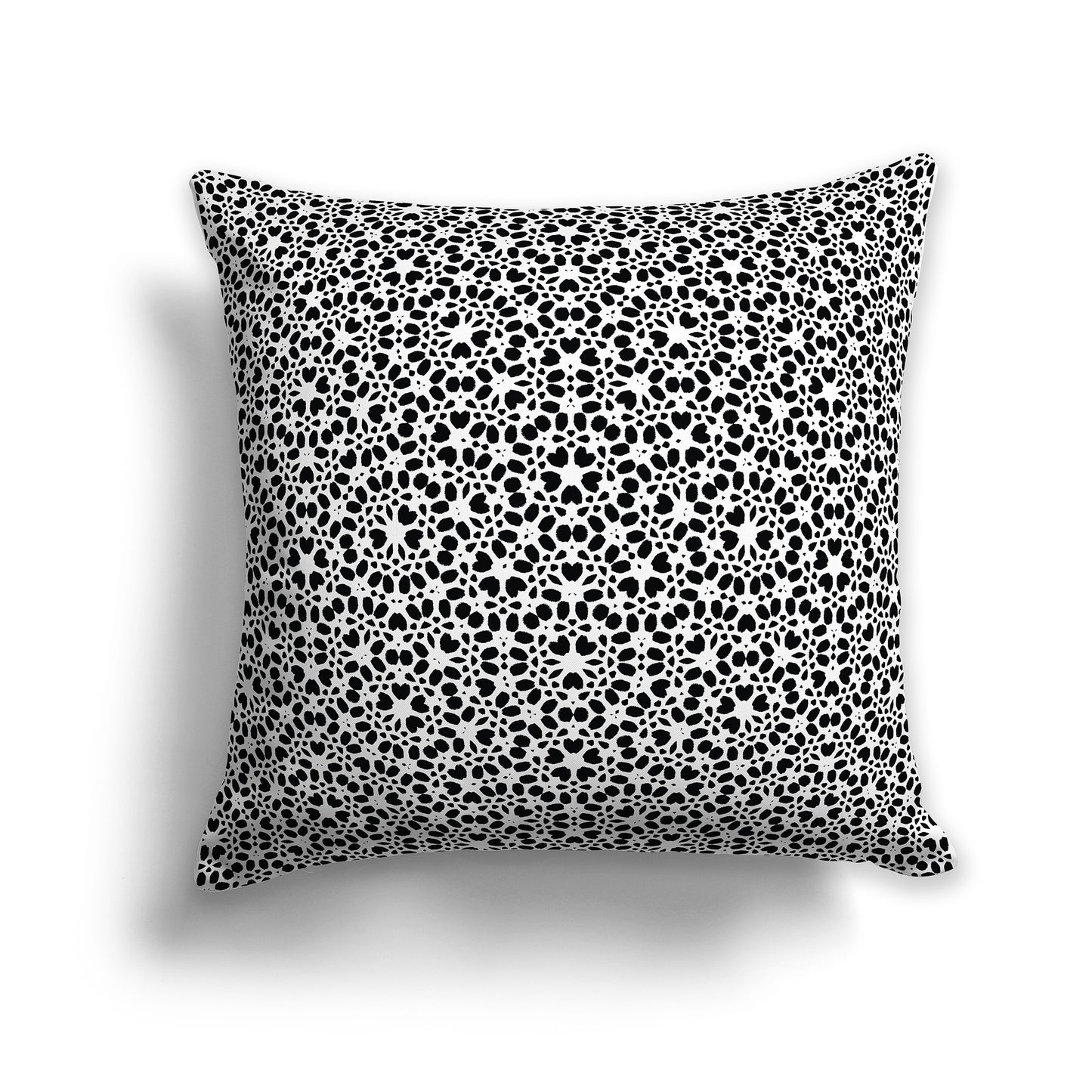 White 26 inch Throw Pillow with Black Paint Dab Pattern