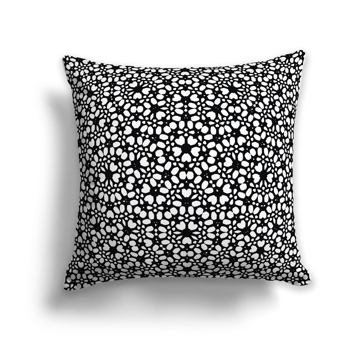 Black 18 inch Throw Pillow with White Paint Dab Pattern