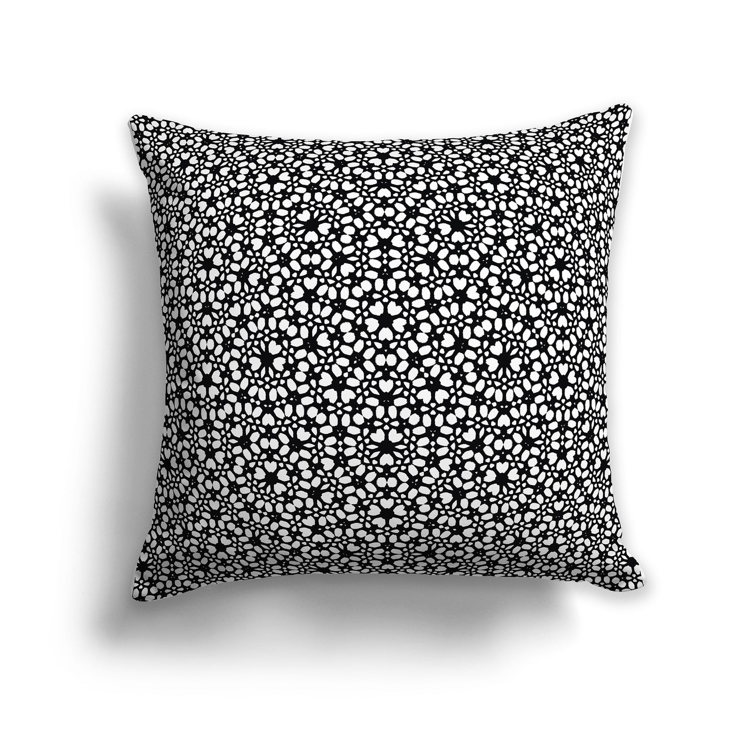 Black 26 inch Throw Pillow with White Paint Dab Pattern