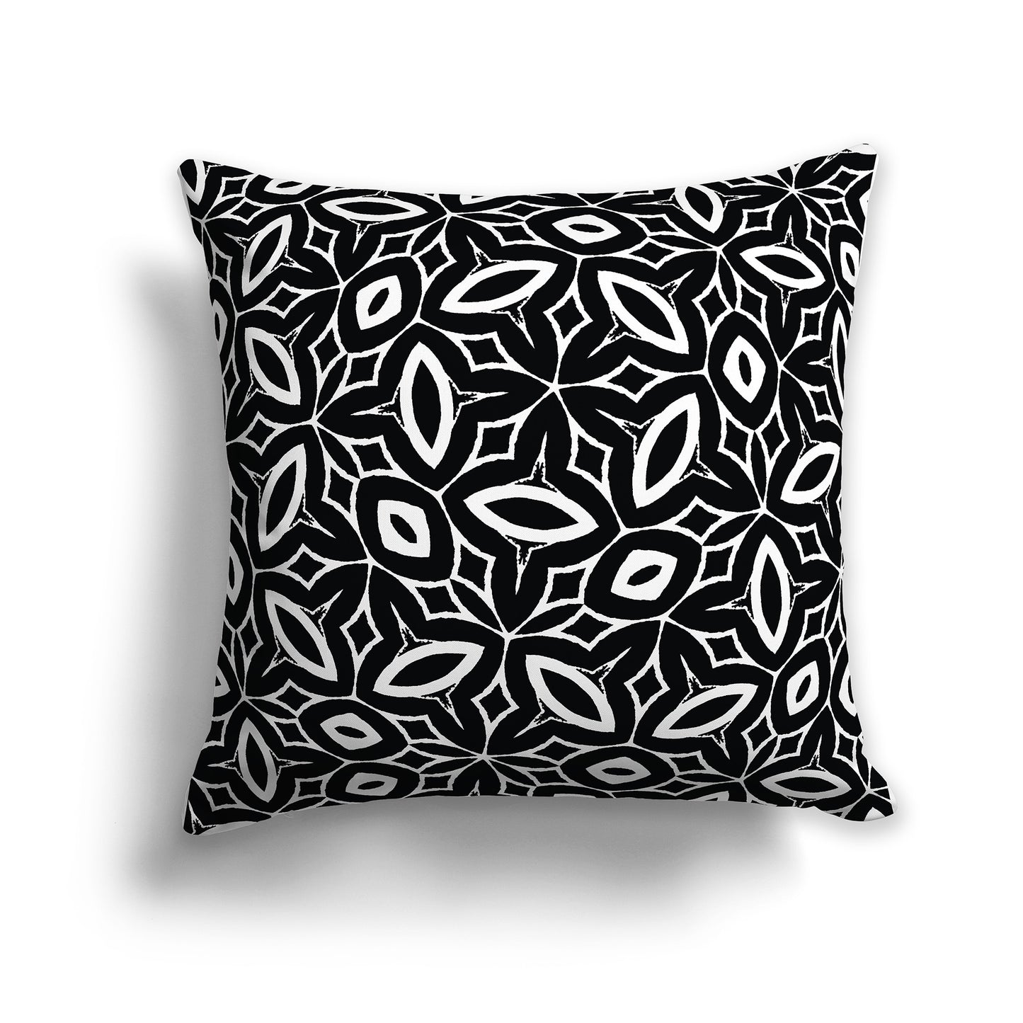 Black 14 inch Throw Pillow with White Elliptical Pattern