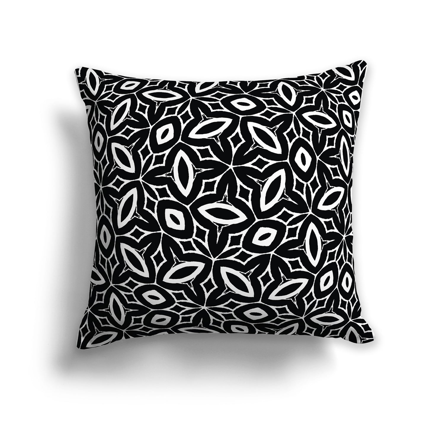 Black 16 inch Throw Pillow with White Elliptical Pattern