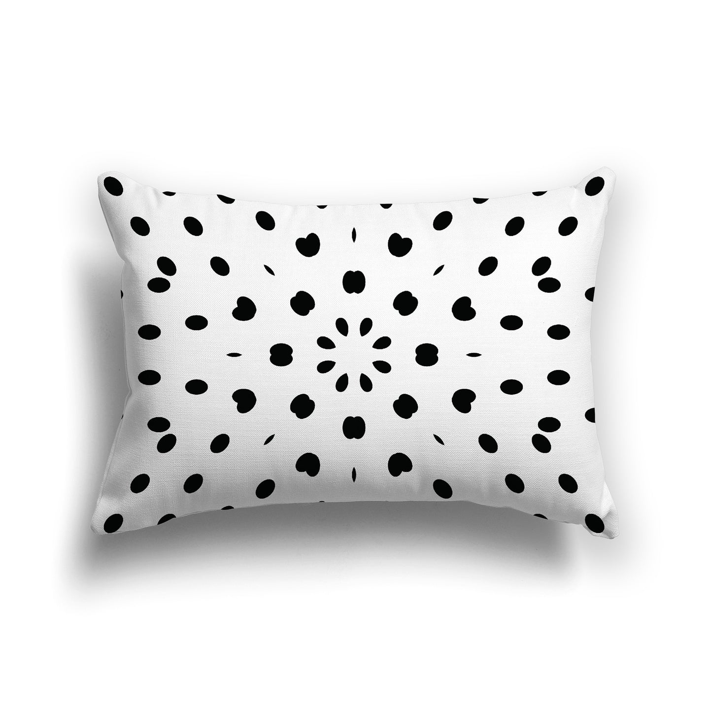 Square White Throw Pillow Black Paint Dab Burst