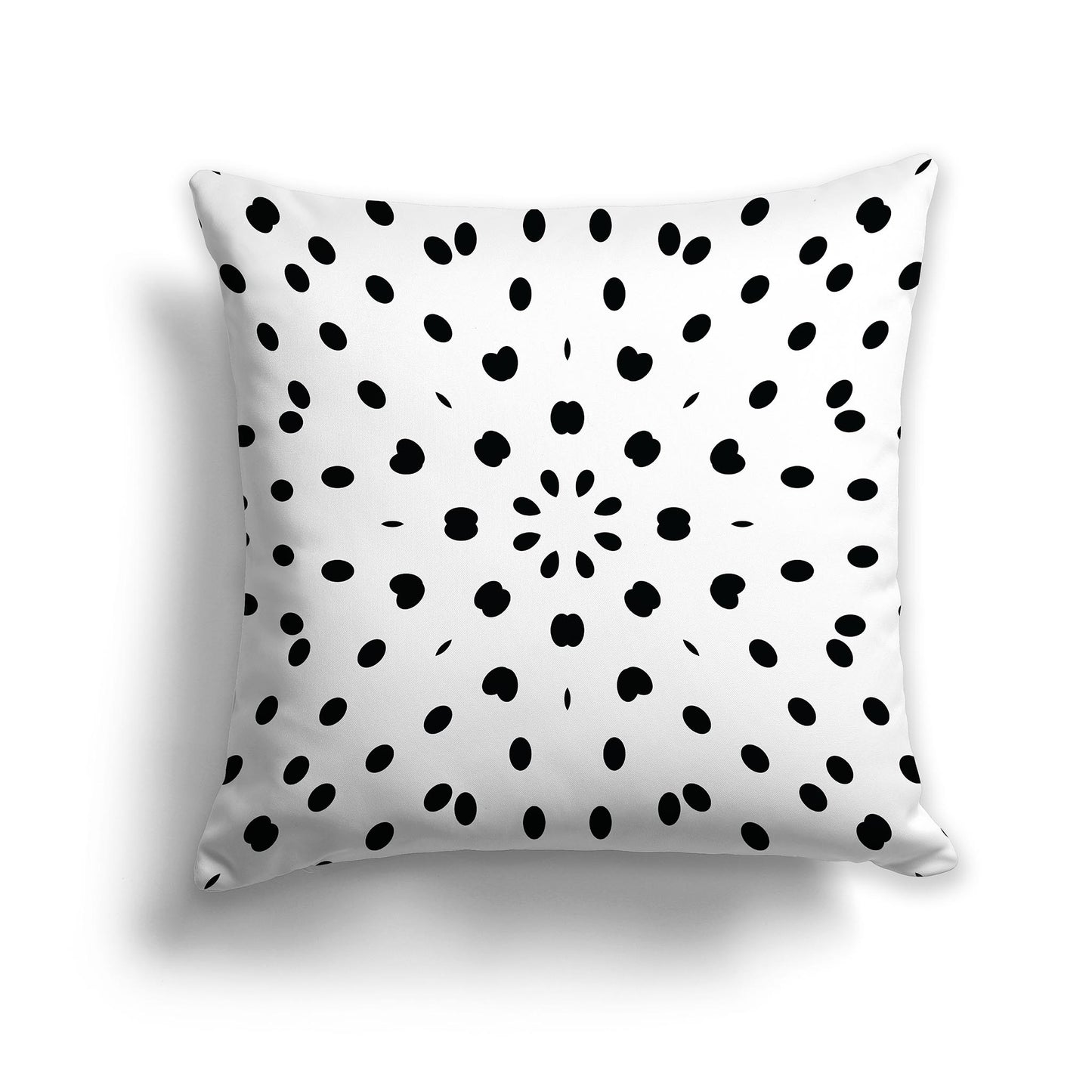 White Lumbar Throw Pillow with Black Paint Dab Burst