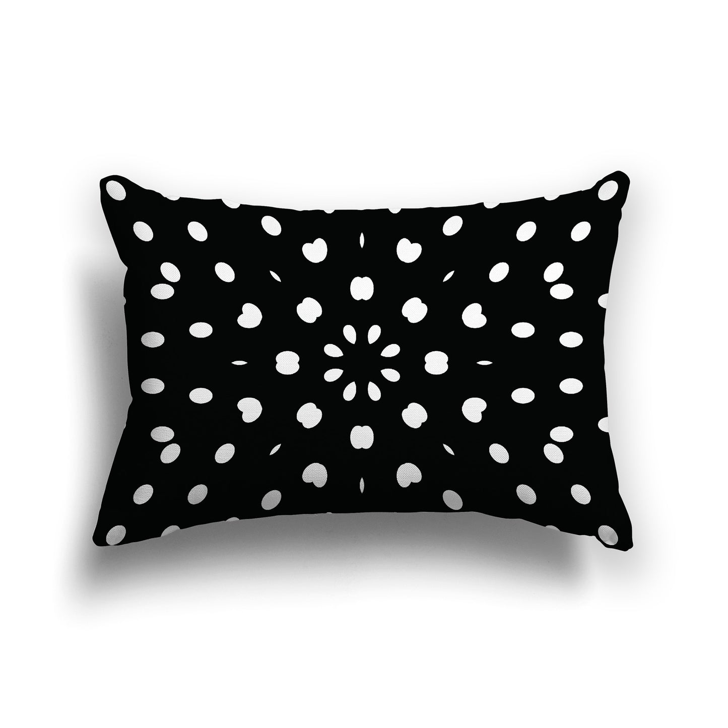 Black Square Throw Pillow with White Paint Dab Burst