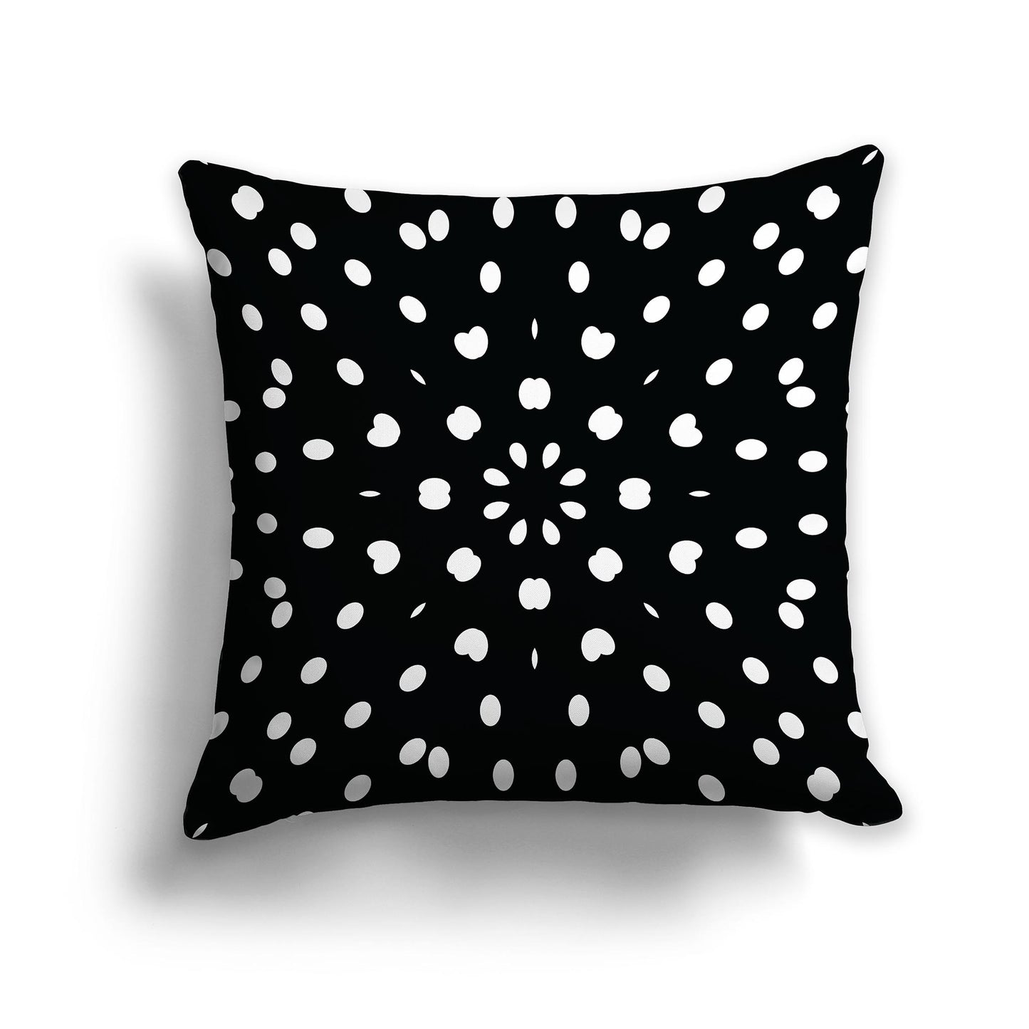 Black Lumbar Throw Pillow with White Paint Dab Burst