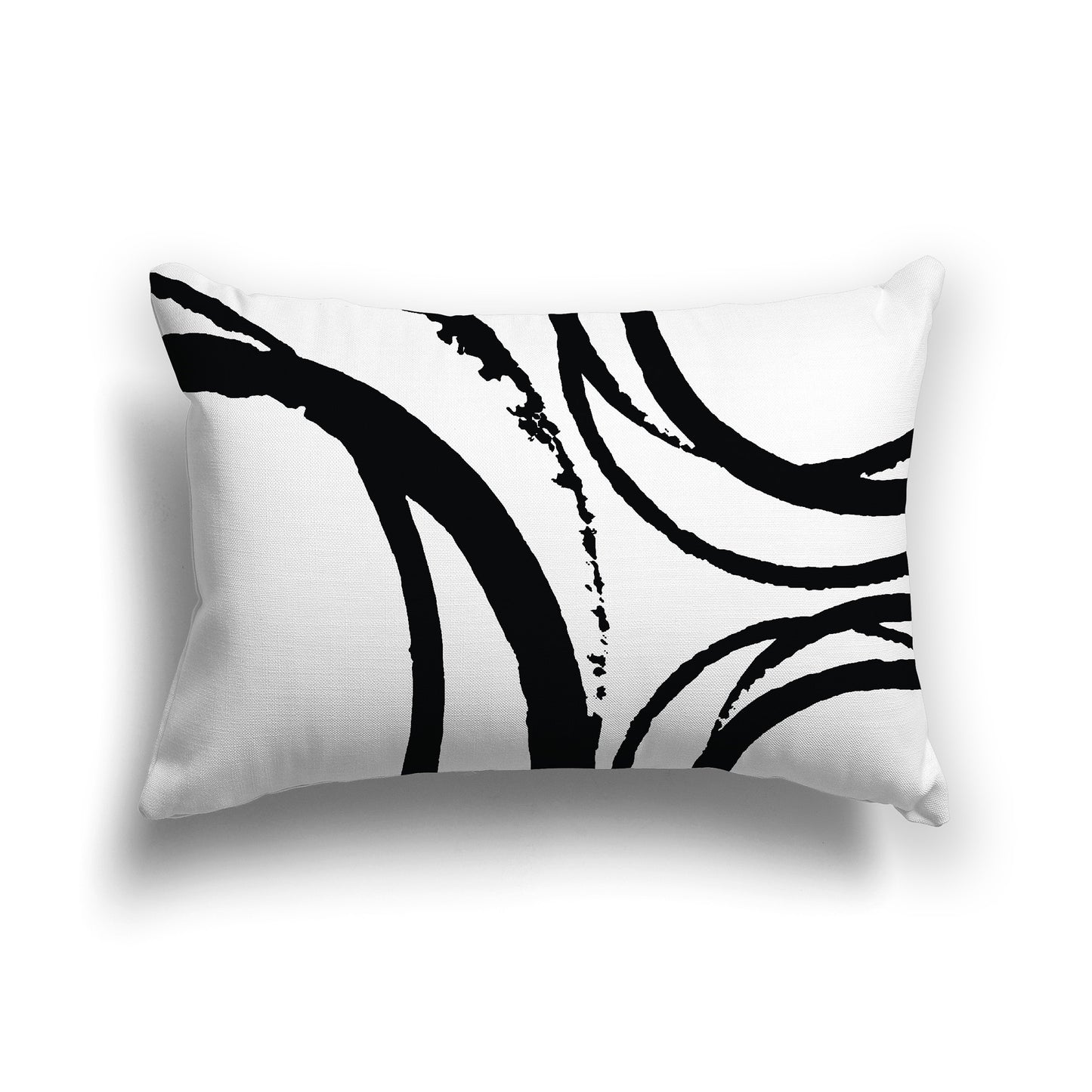 Square Throw Pillow with Black and White Pattern