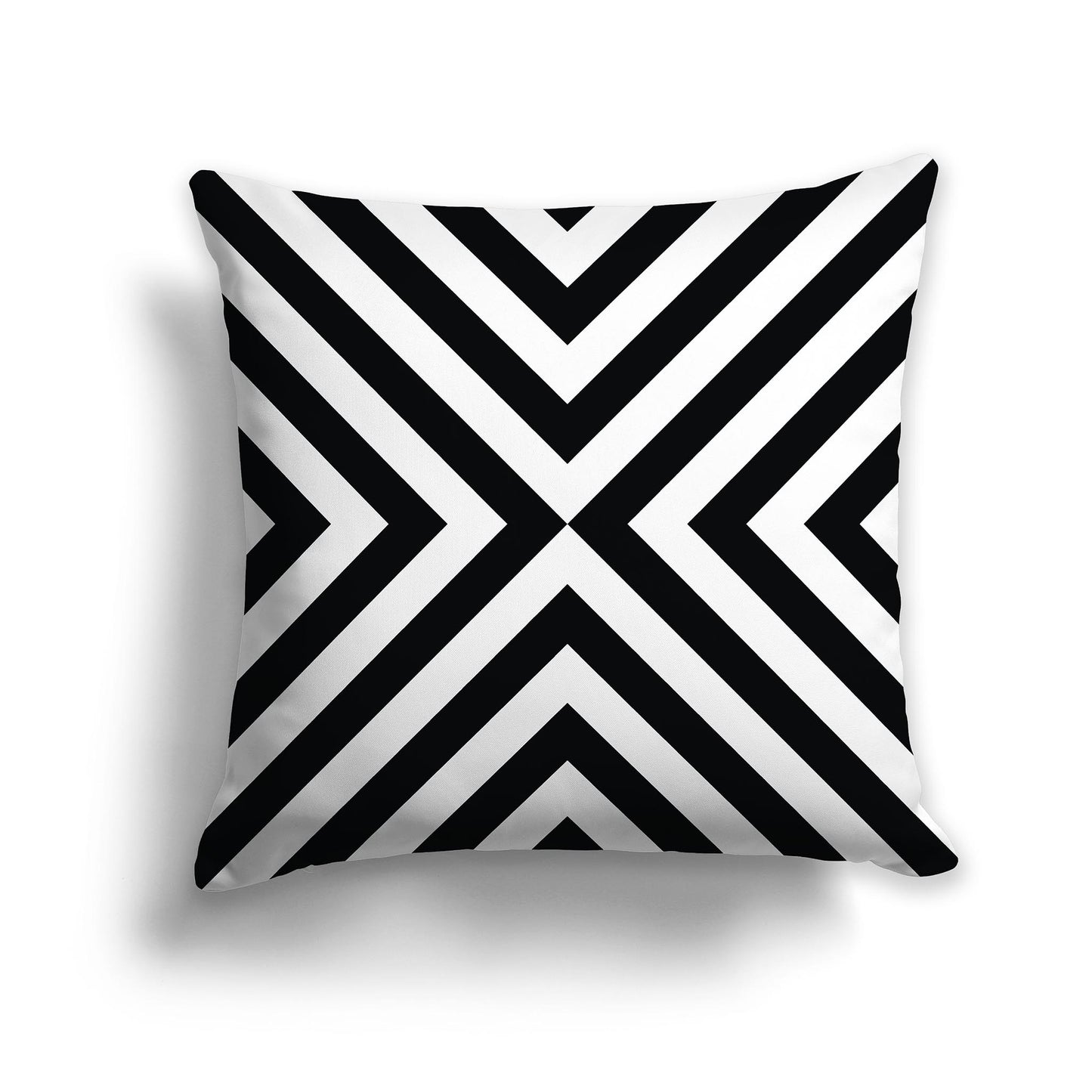Lumbar Throw Pillow with Black and White Pattern