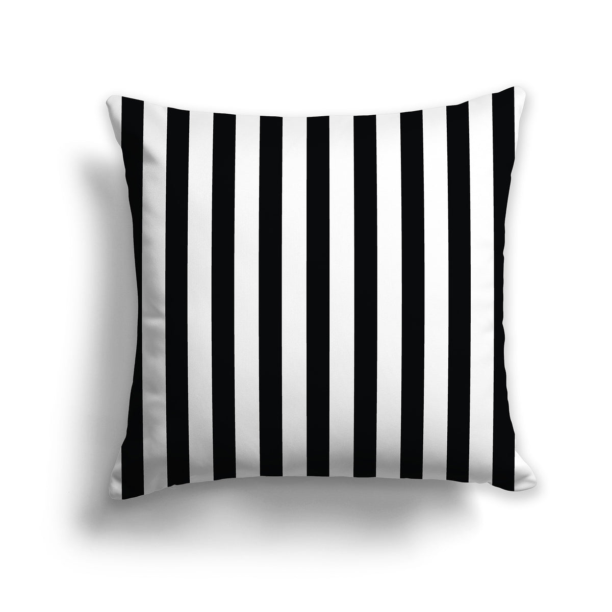 White Throw Pillow with Black Bars on Front | Faux Suede | 26 x 26 inches