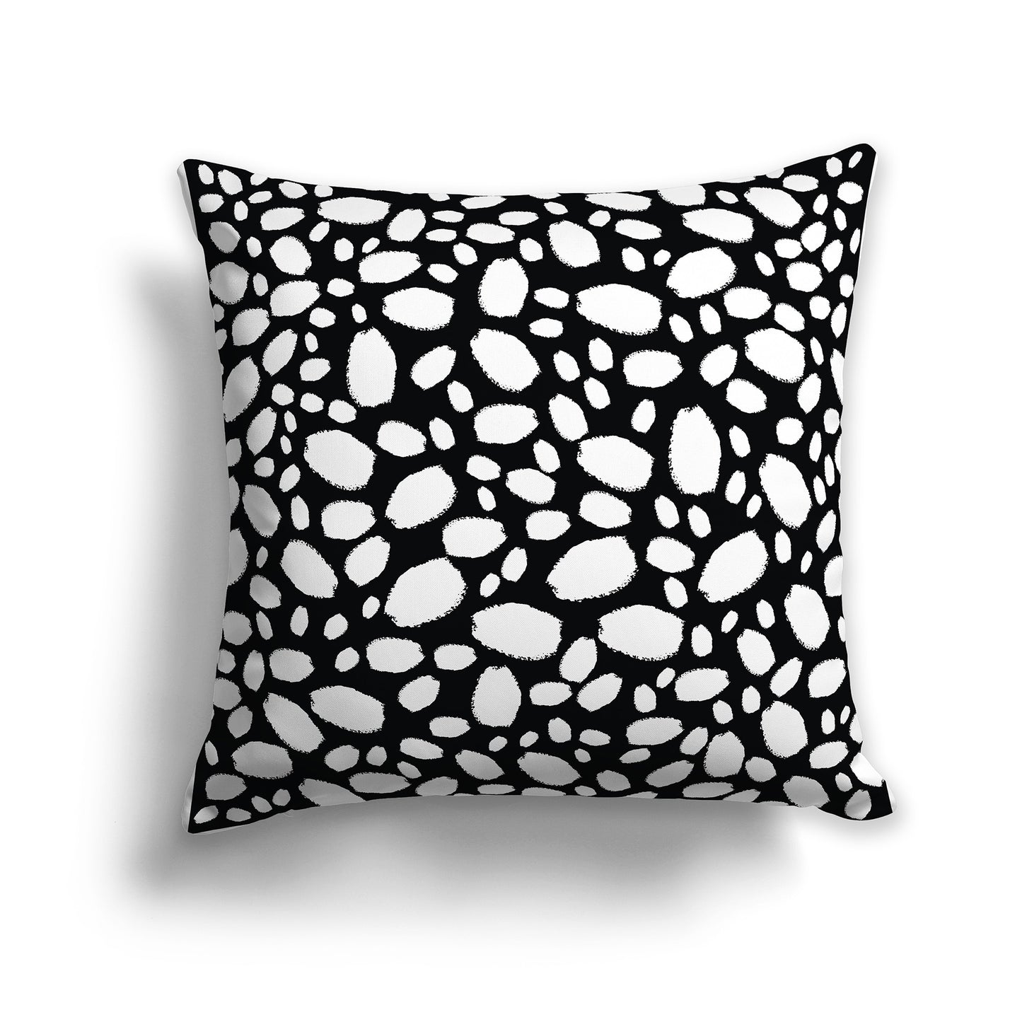 26 inch Square Throw Pillow with White Paint Dabs on Black