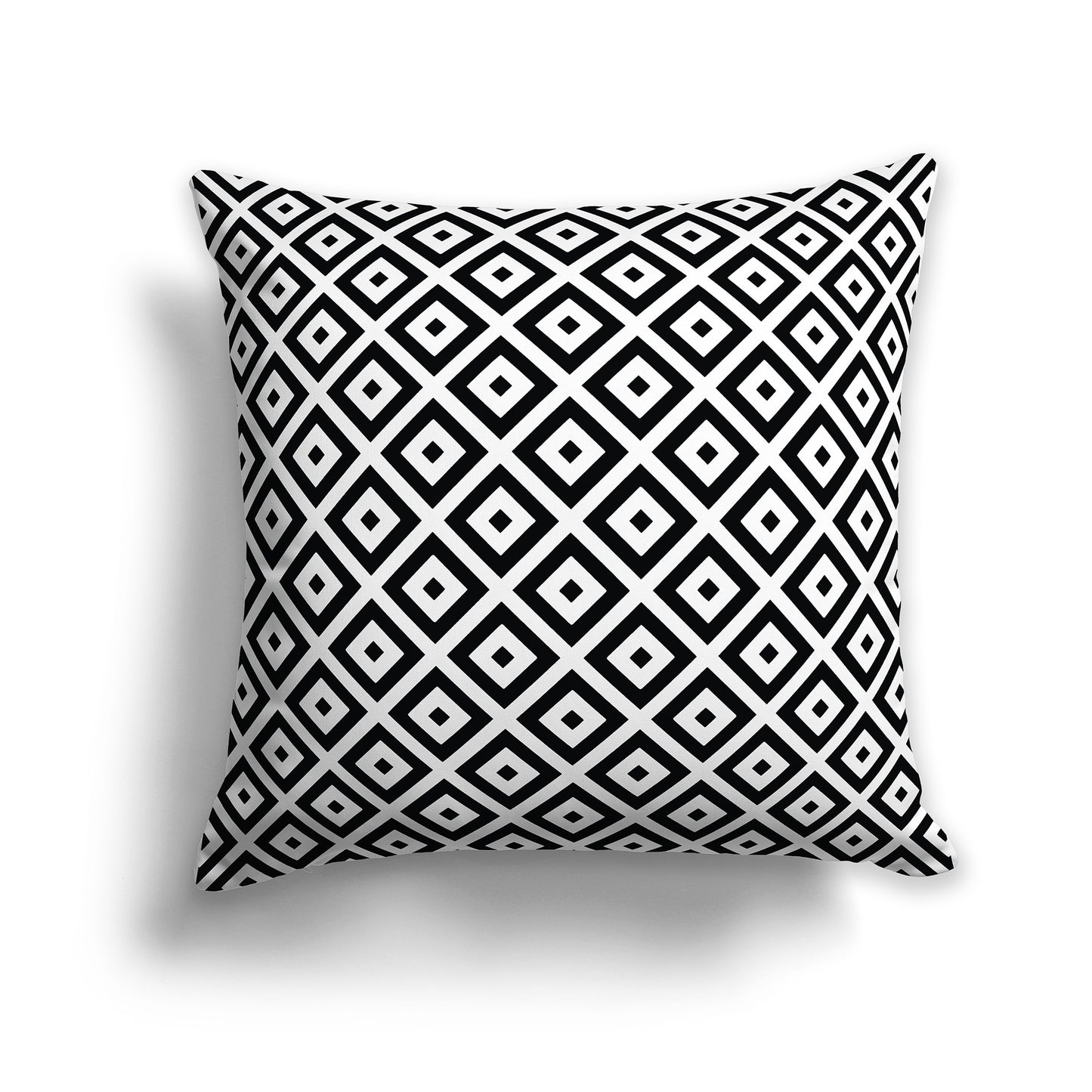 20 inch Square Throw Pillow with black and white radiating squares