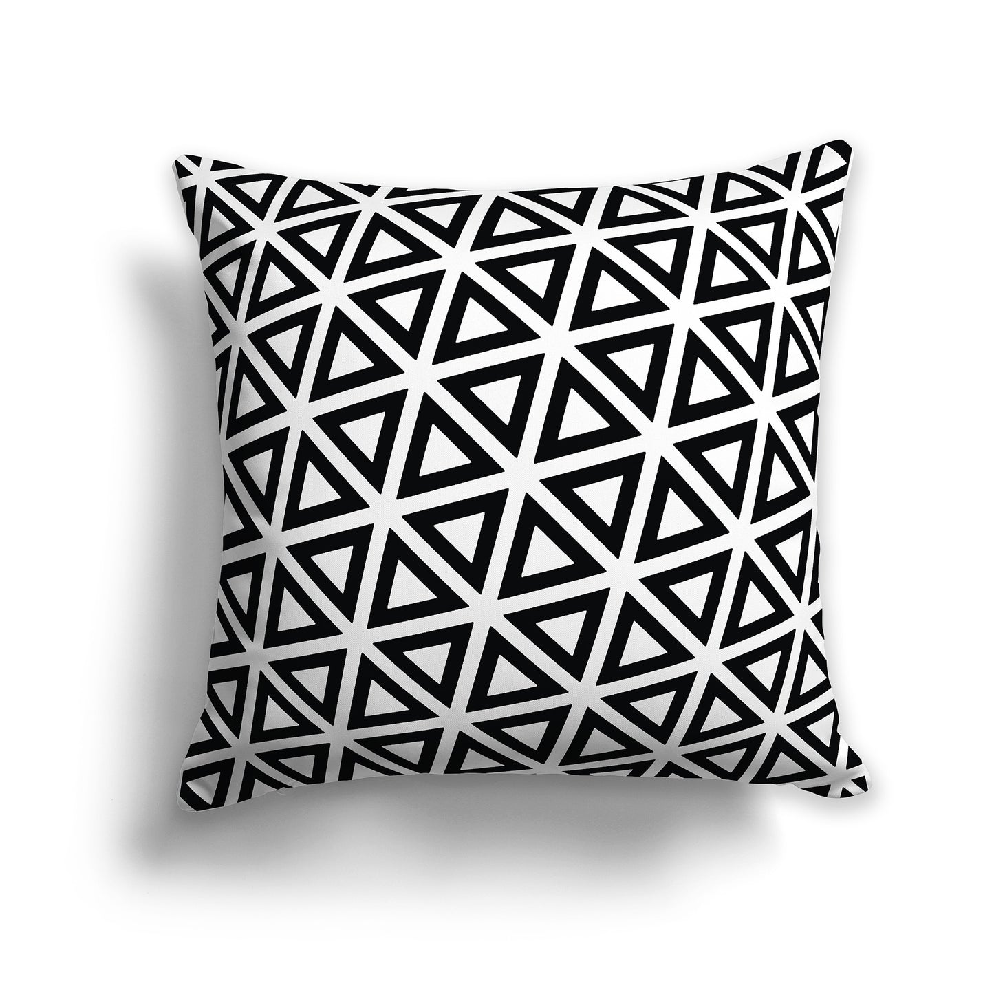 14 inch Square Throw Pillow with black triangles on white