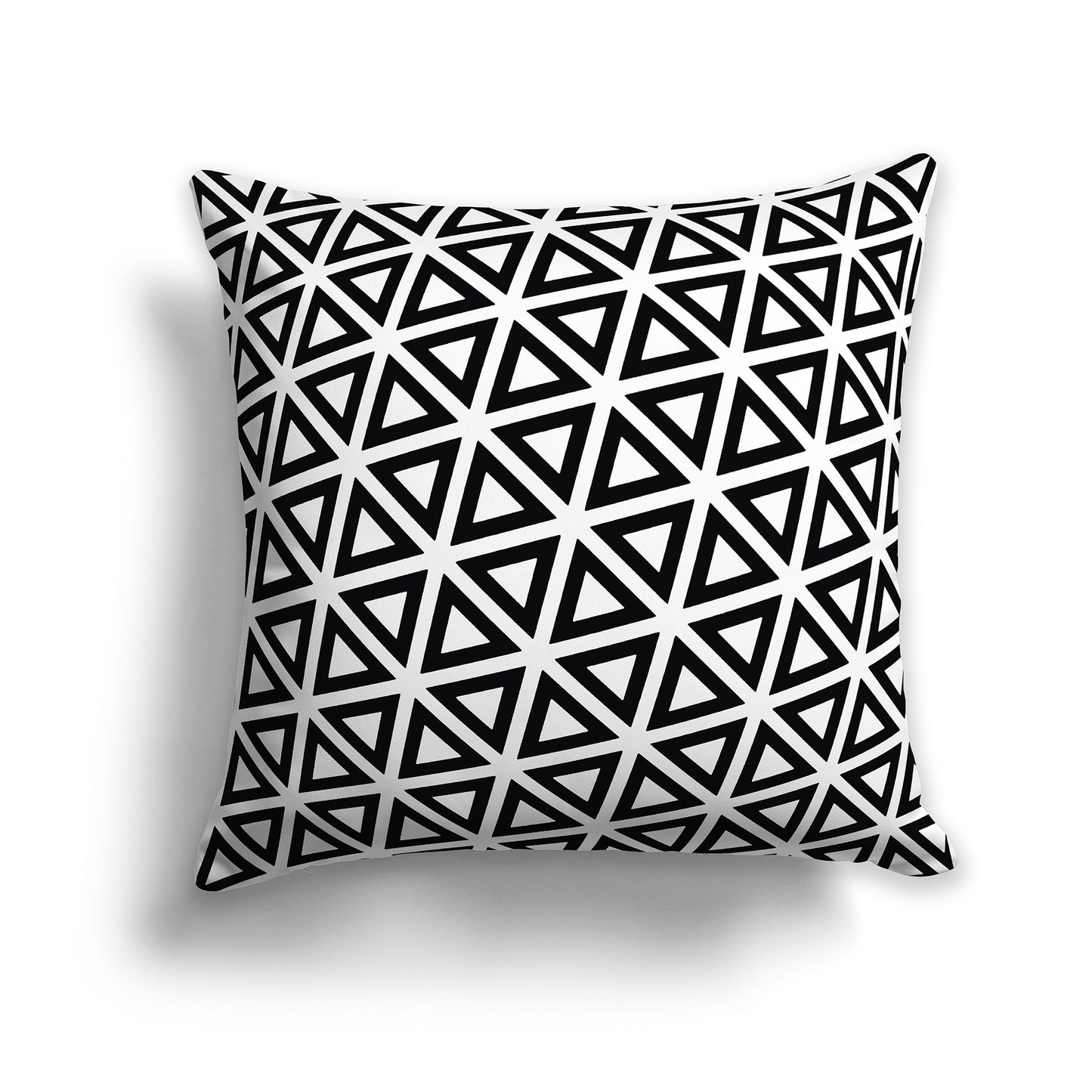 16 inch Square Throw Pillow with black triangles on white