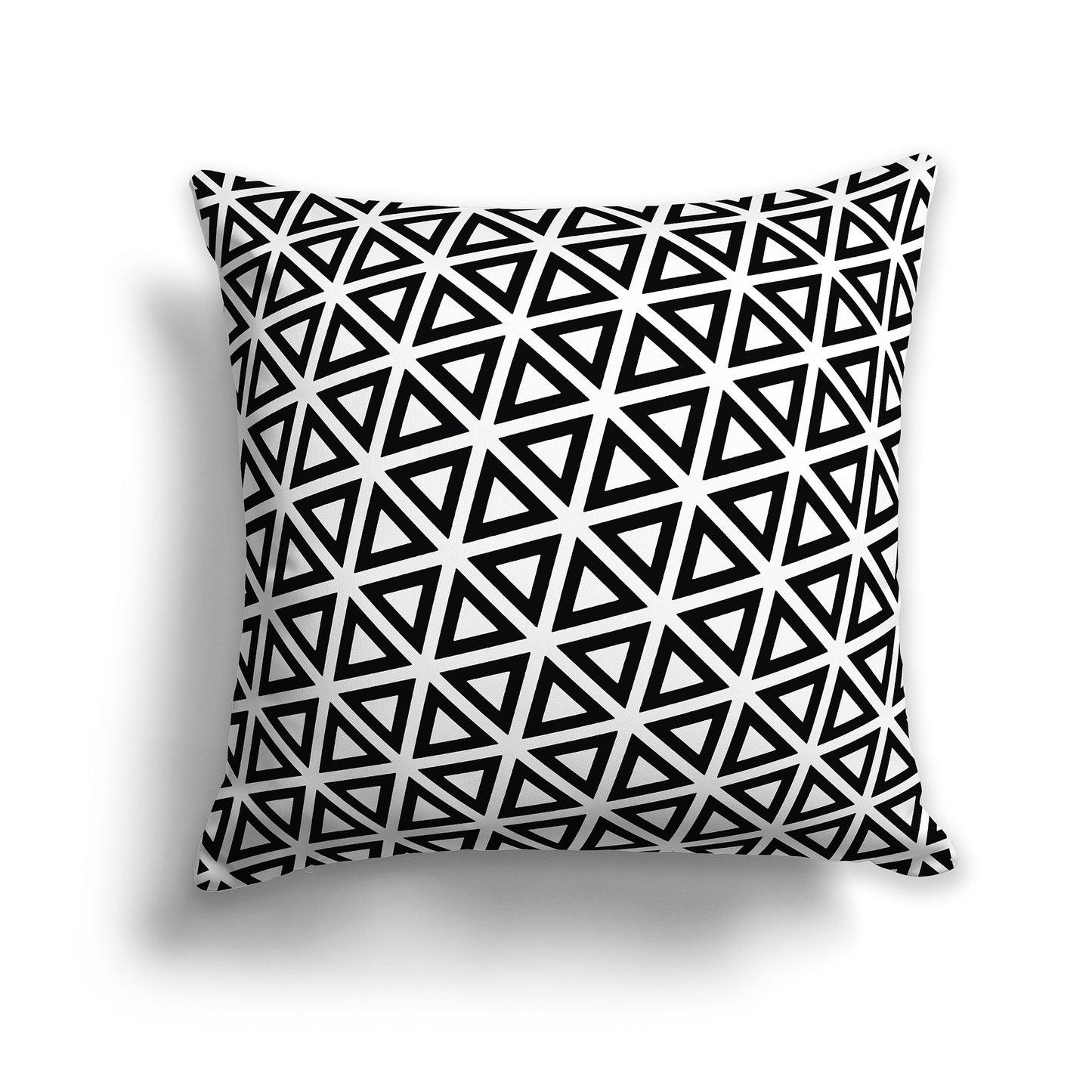 18 inch Square Throw Pillow with black triangles on white