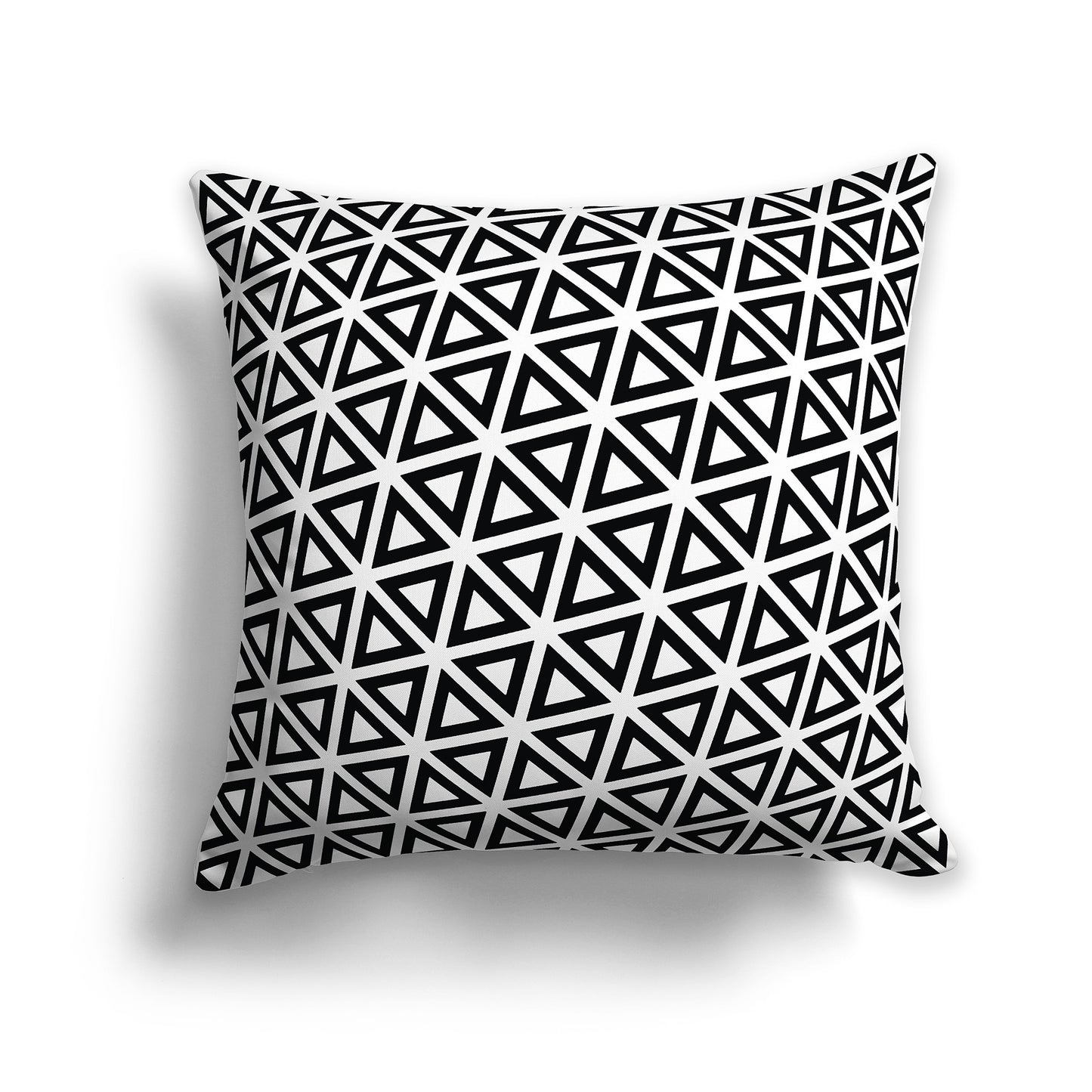 20 inch Square Throw Pillow with black triangles on white