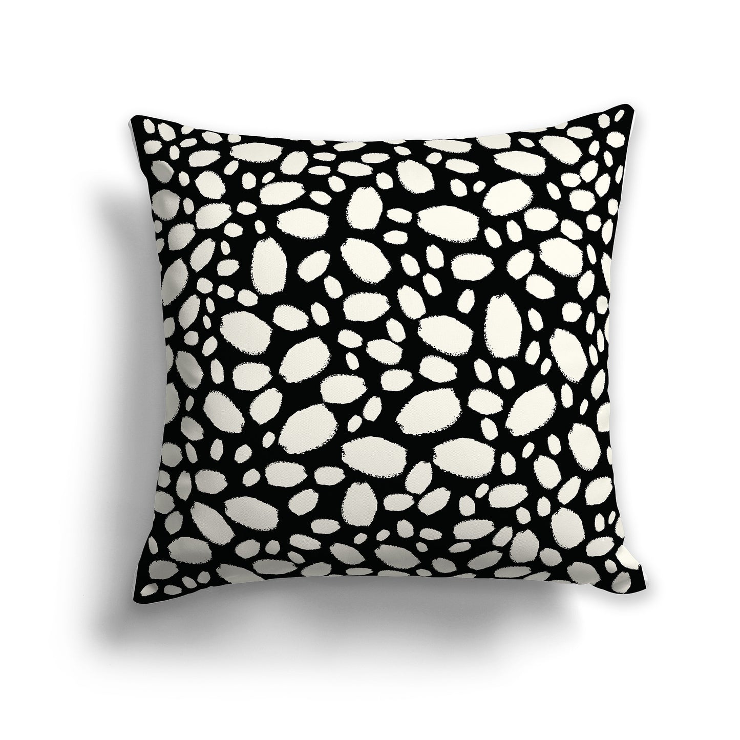 26x26 inch Throw Pillow with Pale Cream Pattern on Black