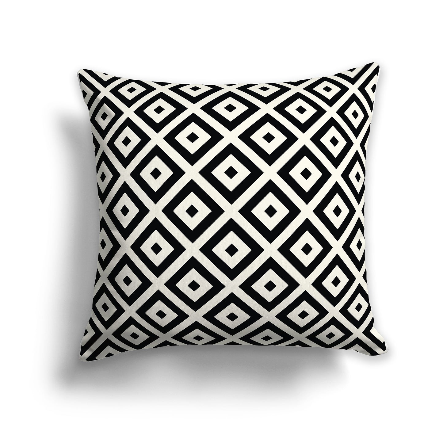 14x14 inch Throw Pillow with Pale Cream Pattern on Black