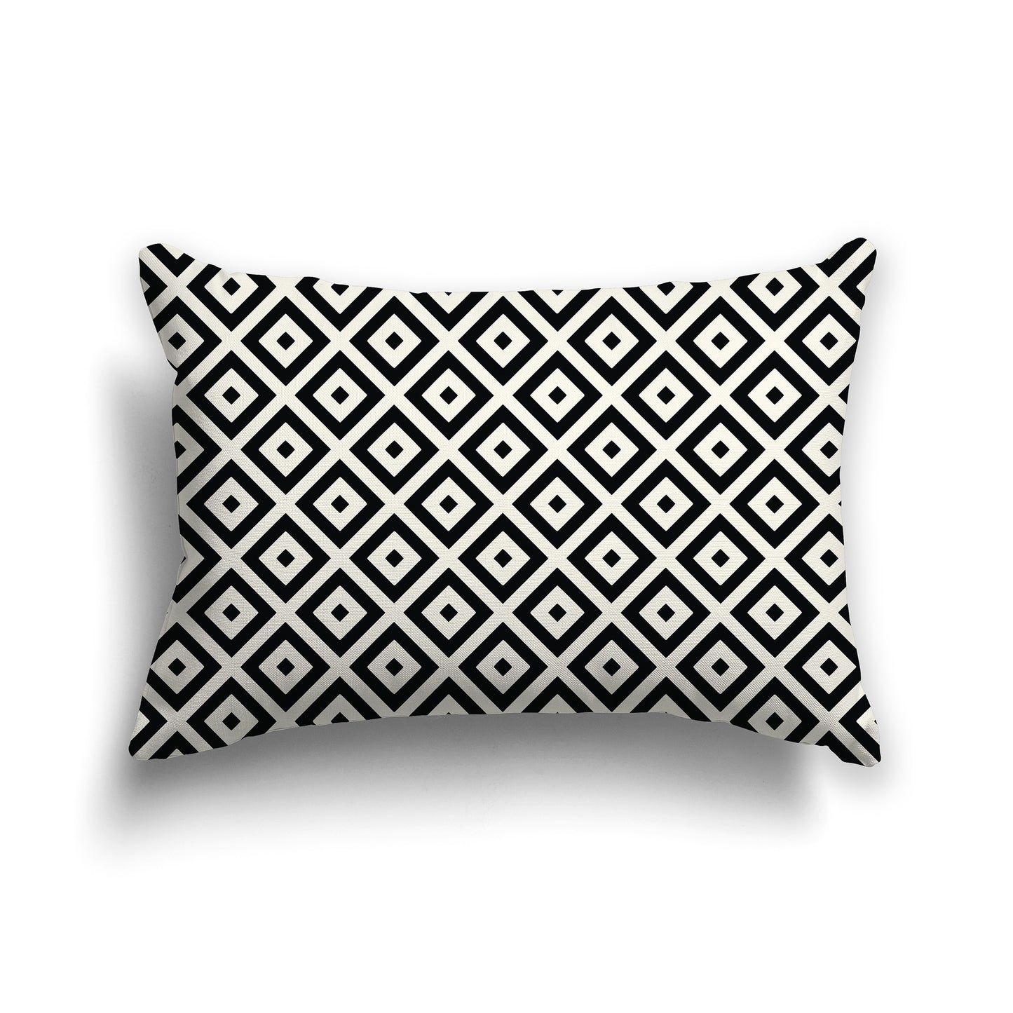 20x14 inch Throw Pillow with Pale Cream Pattern on Black