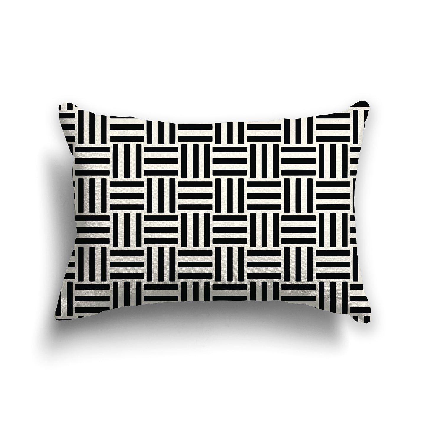 20x14 inch Throw Pillow with Black Pattern on Pale Cream