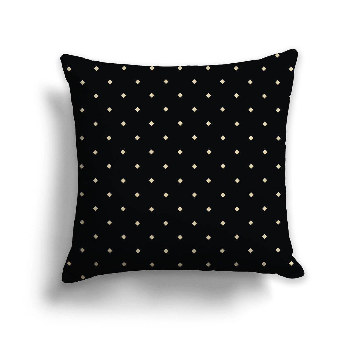 Black Throw Pillow with Tan Diamond Pattern on Front | Faux Suede | 26 x 26 inches