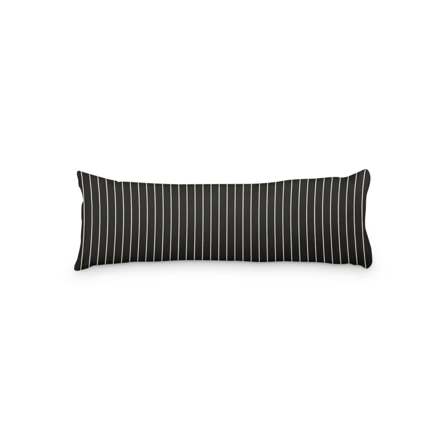 Black Microfiber Body Pillow with Fine Tan Stripes, MFBP-1014-152, 20 x 54 inches