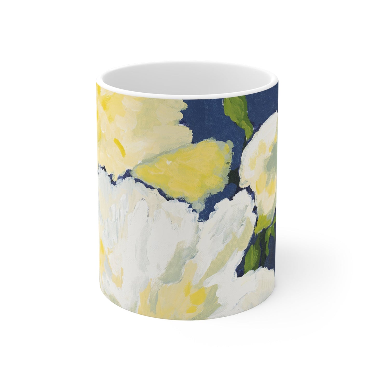 11oz Fine Art Ceramic Mug | White Peonies, CM-1050