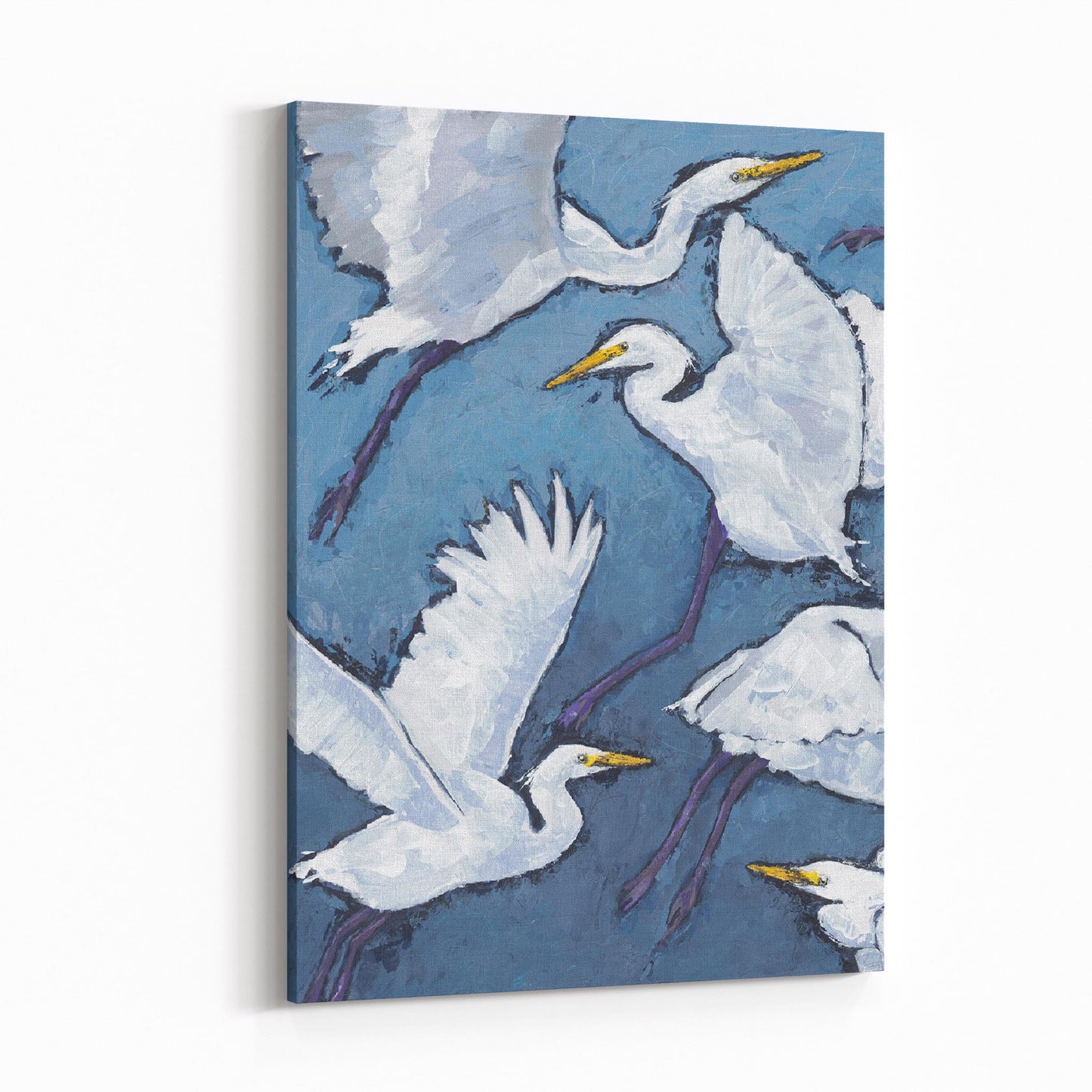 White Herons - 6"x8" Slim Canvas Fine Art Print