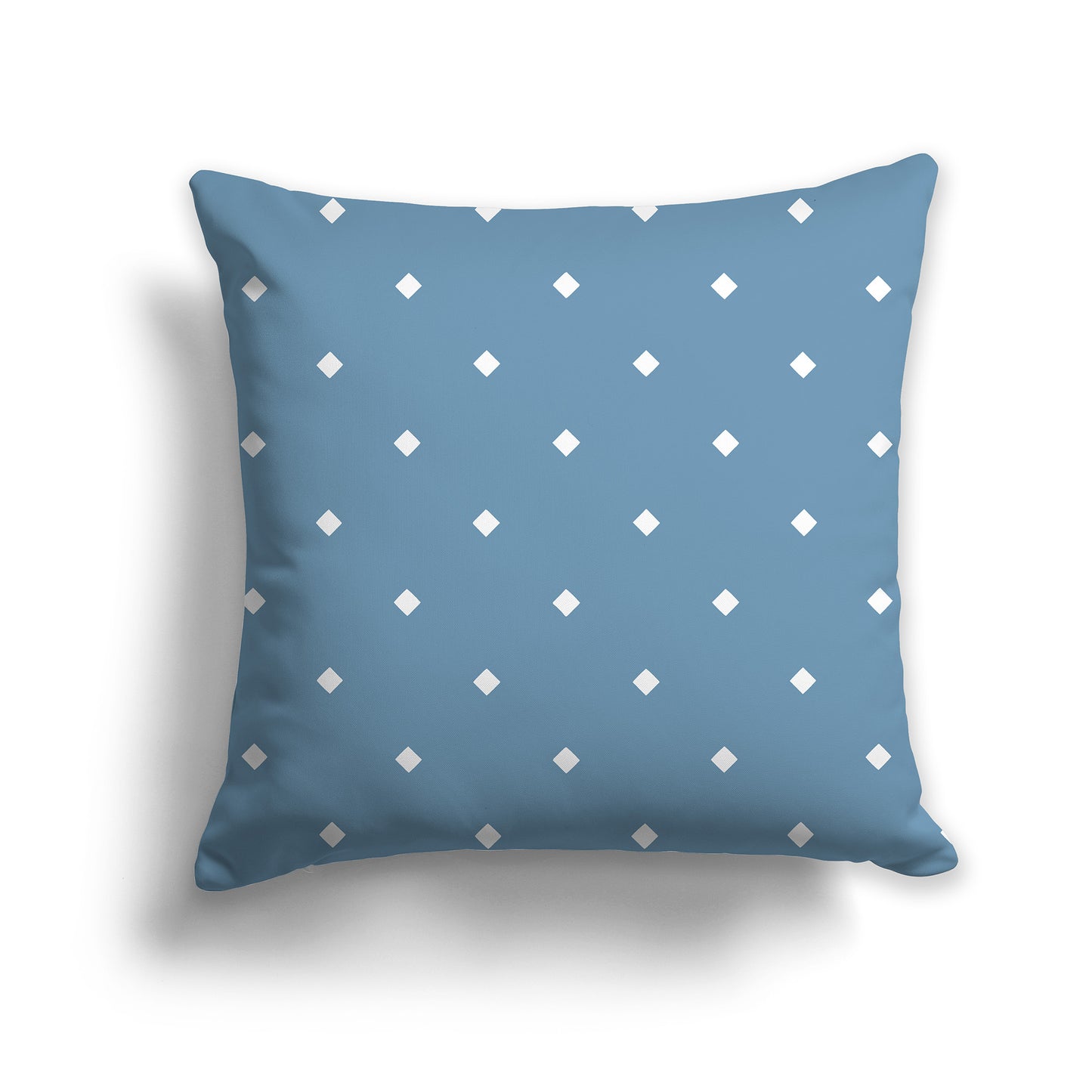 14x14 inch Throw Pillow with White Diamond Pattern on Blue