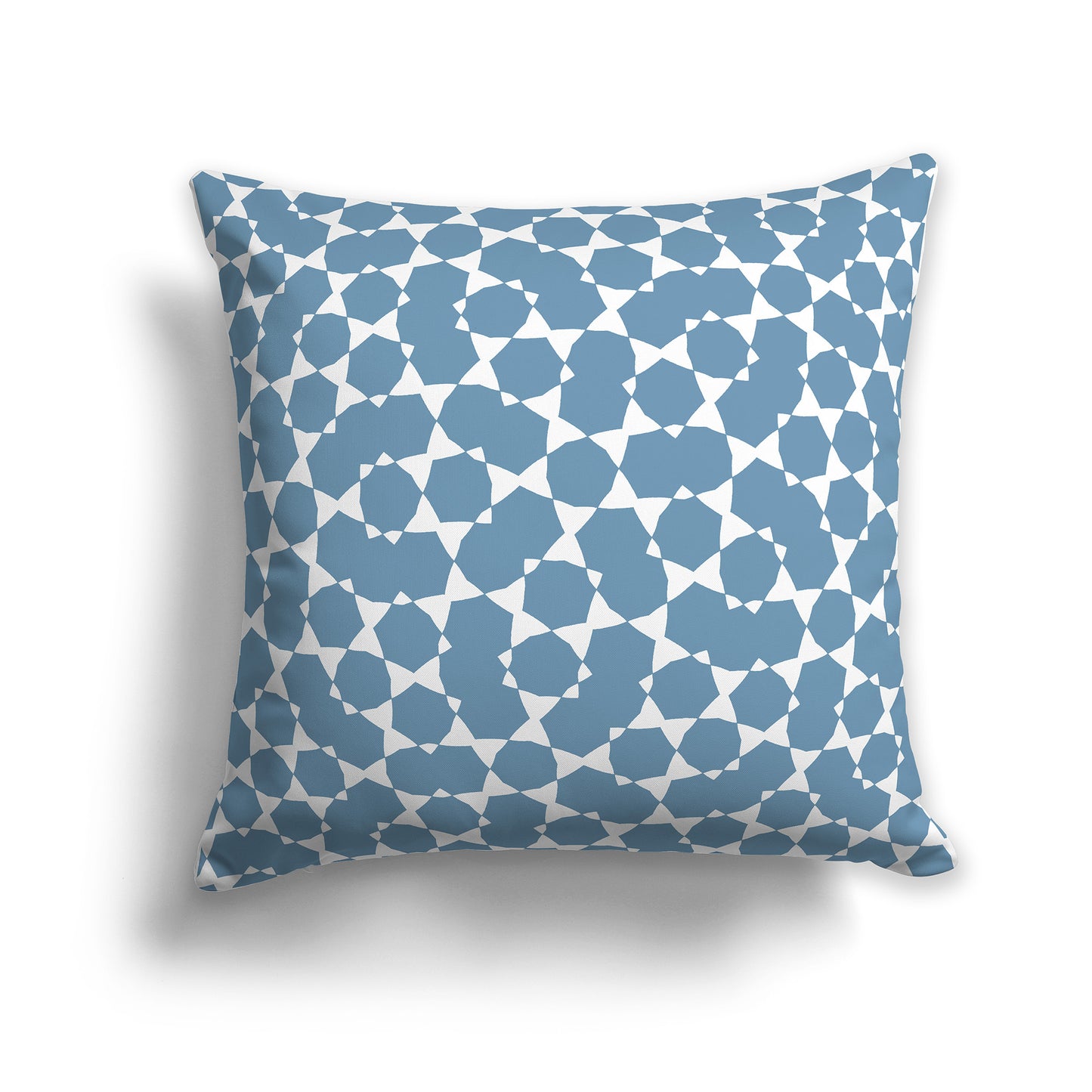 16x16 inch Throw Pillow with White Pattern on Blue
