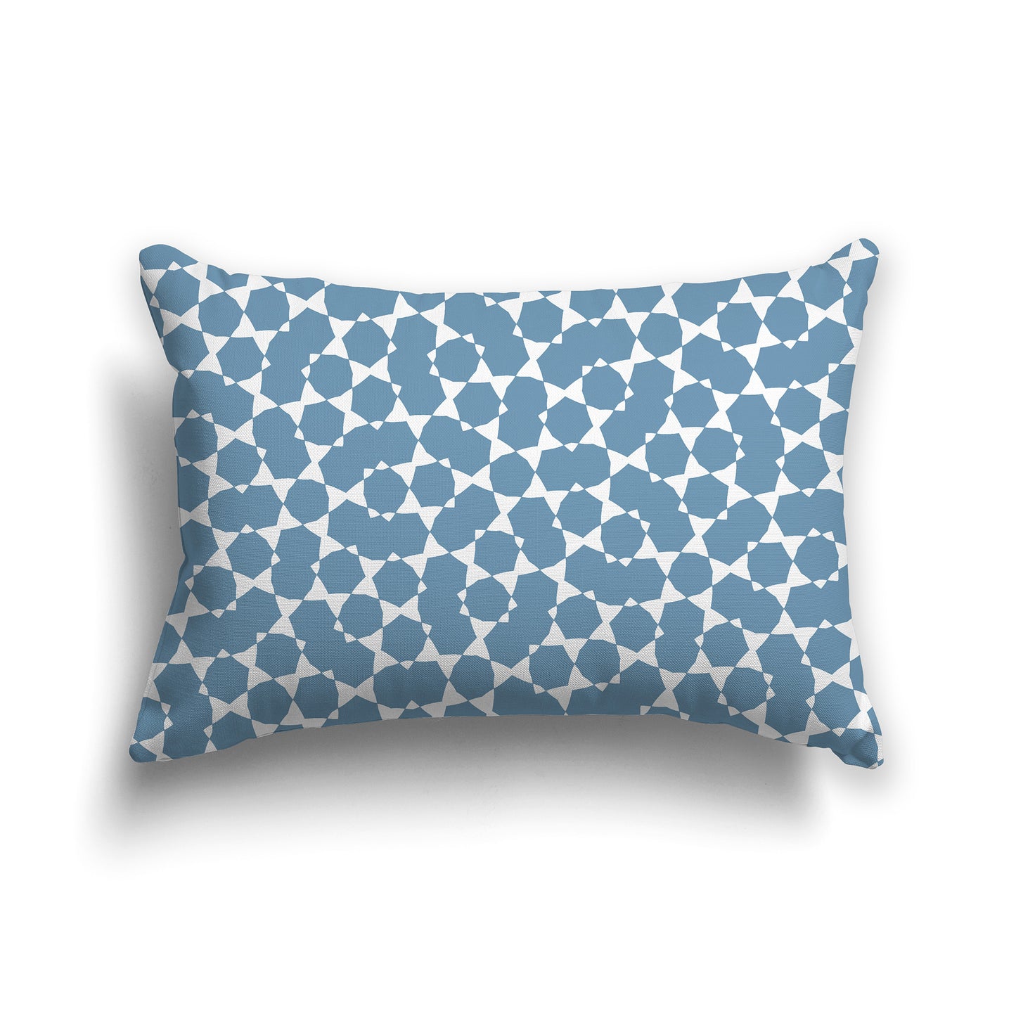 20x14 inch Throw Pillow with White Pattern on Blue