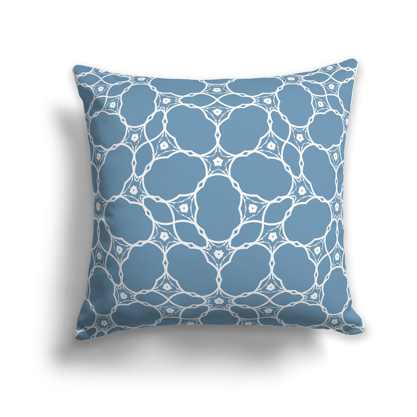 16x16 inch Throw Pillow with White Pattern on Blue