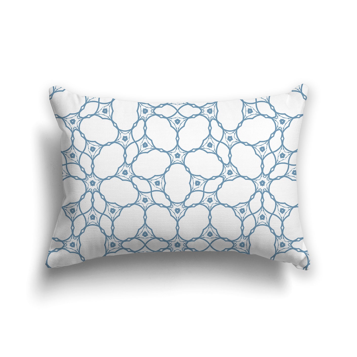 20x14 inch Throw Pillow with Blue Pattern on White