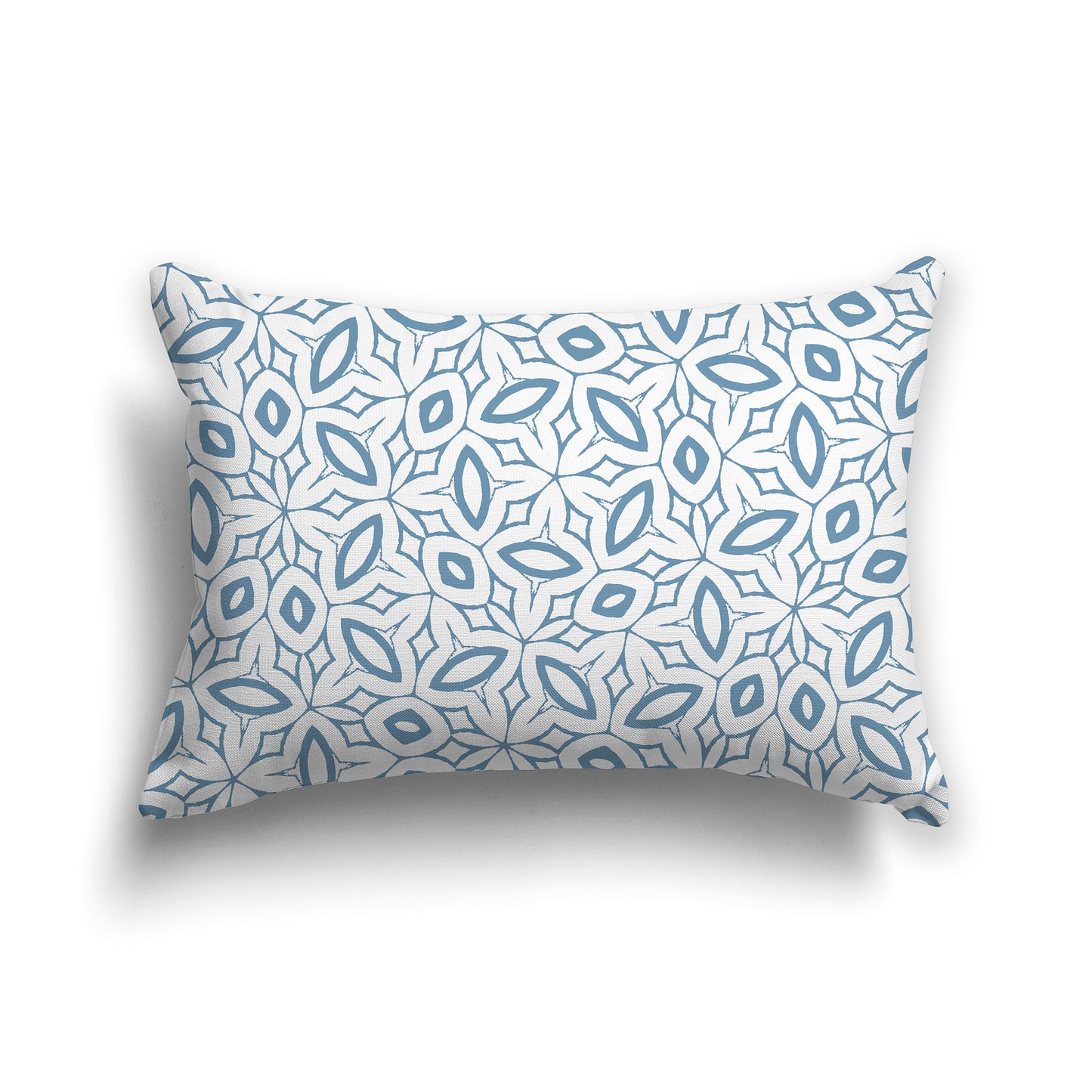 20x14 inch Throw Pillow with Blue Pattern on White