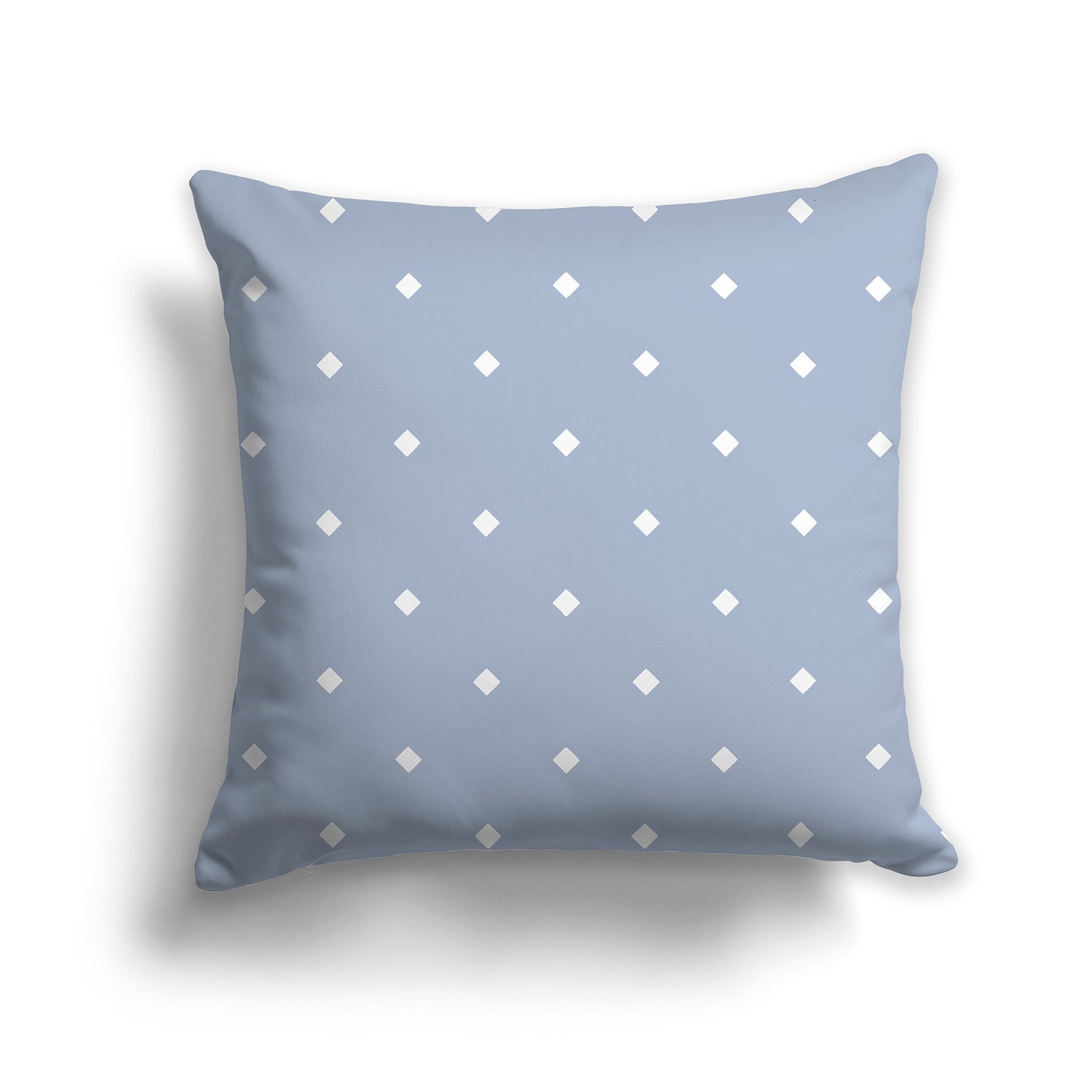 14x14 inch Throw Pillow with White Diamond Pattern on Blue-grey
