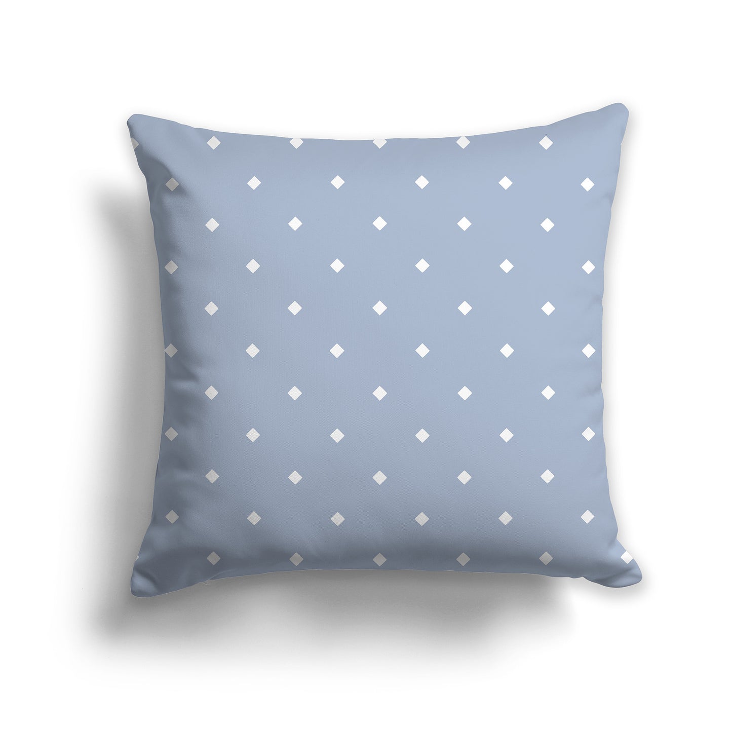 18x18 inch Throw Pillow with White Diamond Pattern on Blue-grey