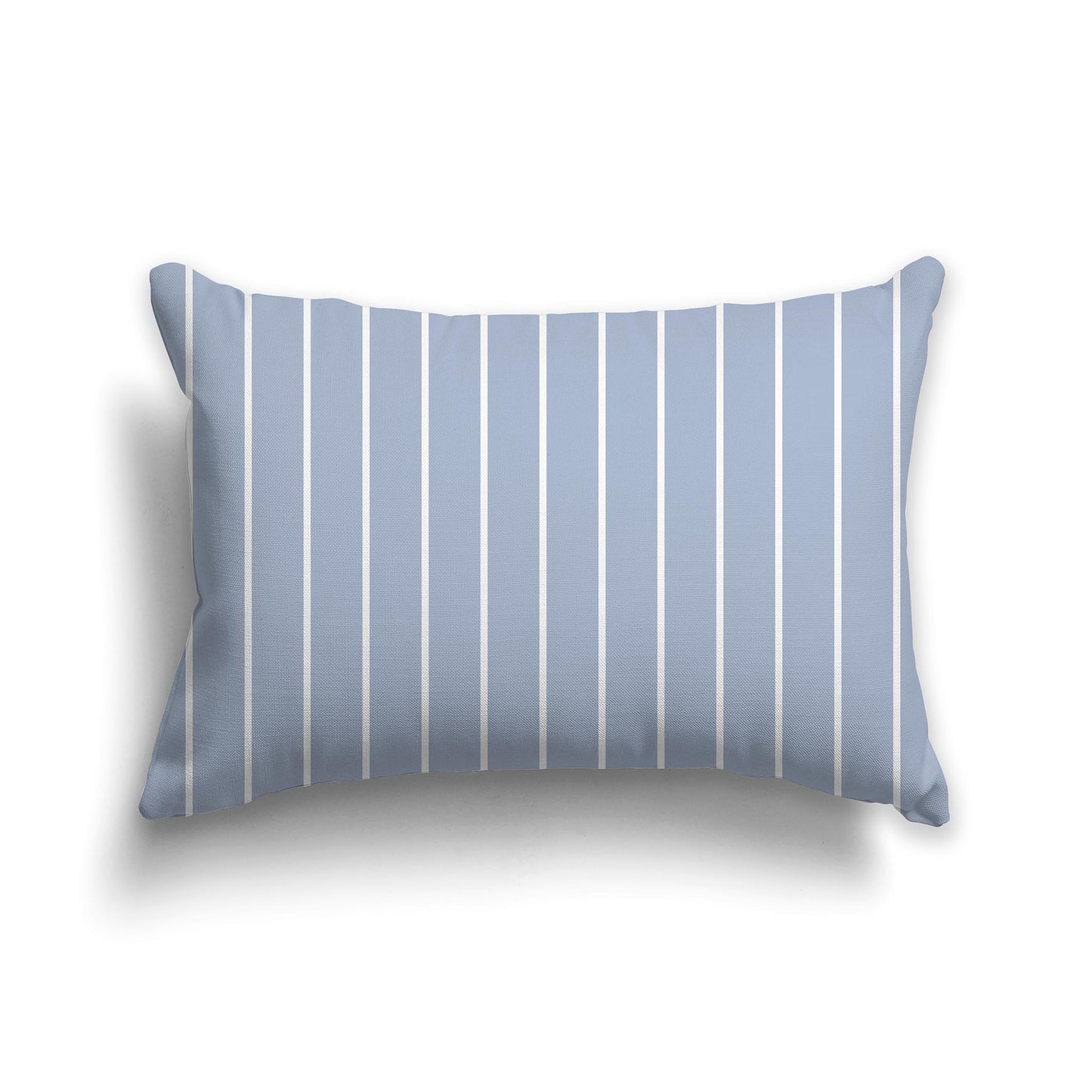 20x14 inch Throw Pillow with Fine White Vertical Stripes on Blue-grey